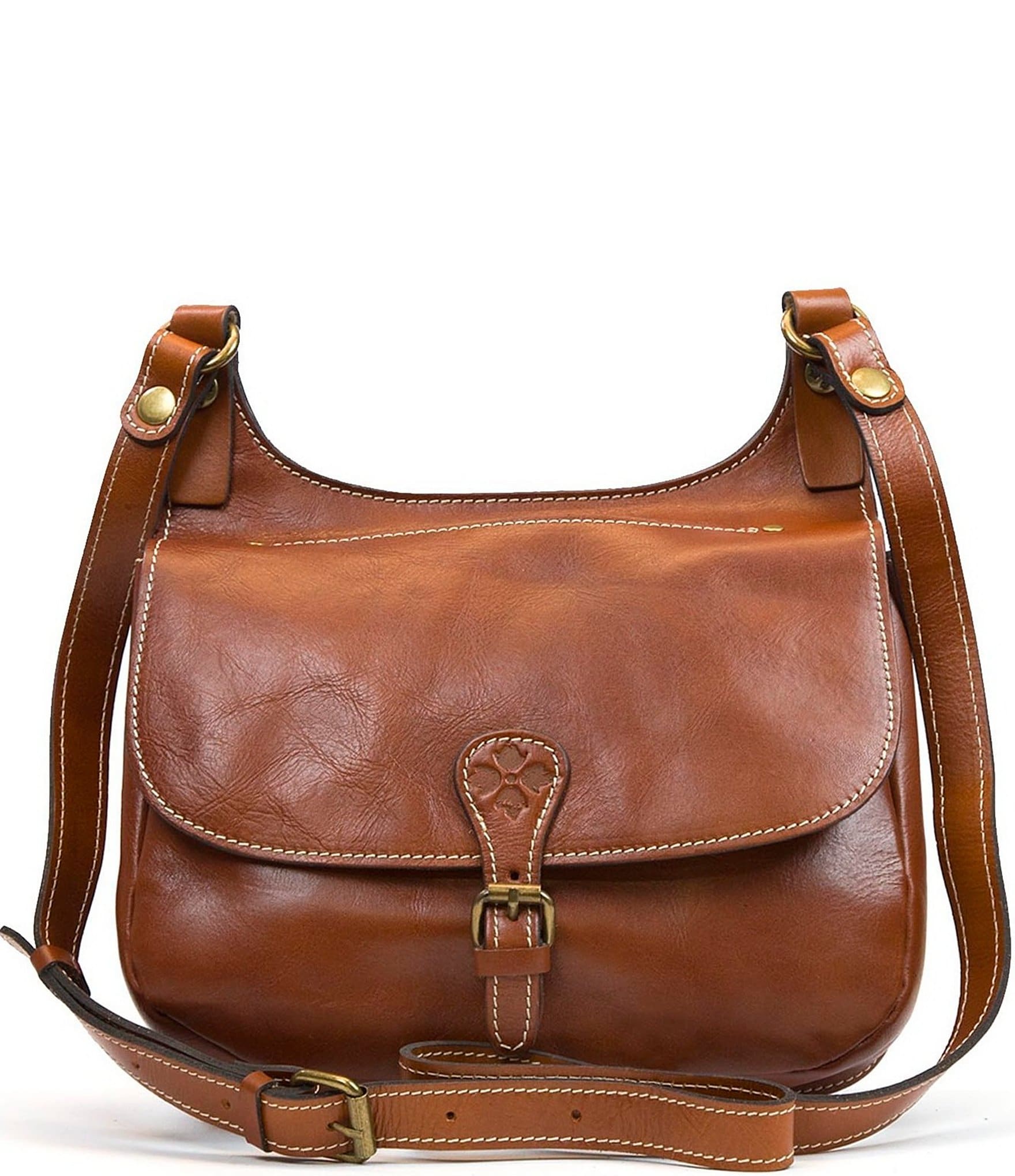 tan leather saddle handbag