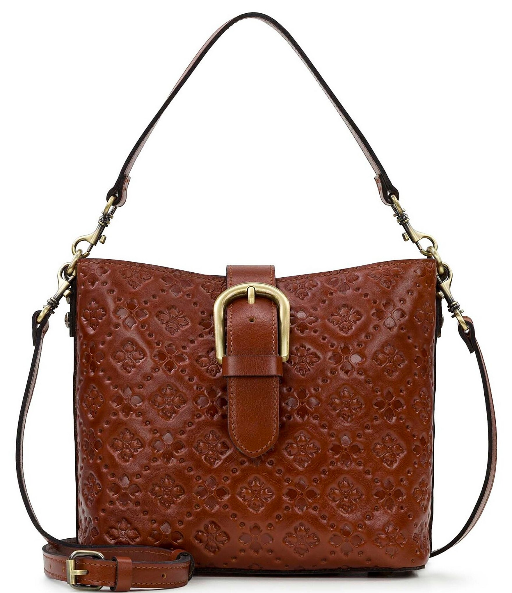 Patricia Nash Irving Embossed Leather Bucket Bag | Dillard's