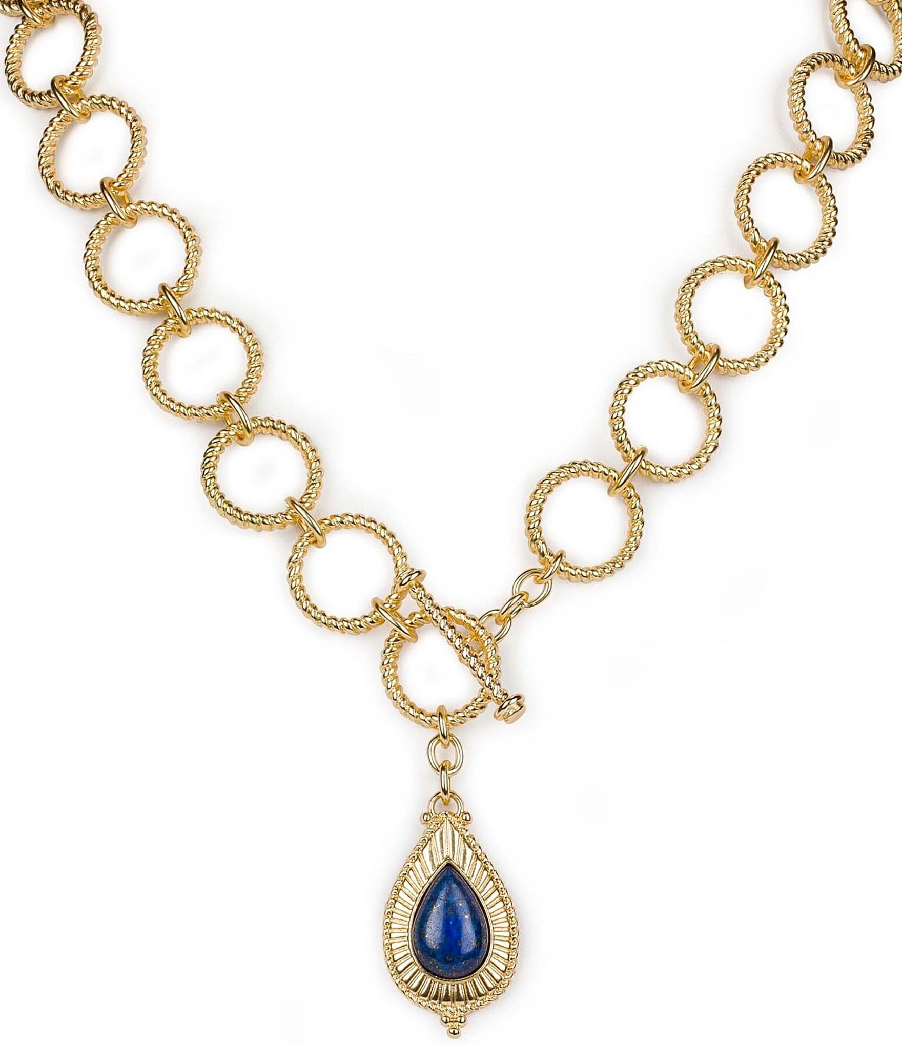 Patricia Nash Lapis Stone Y Necklace