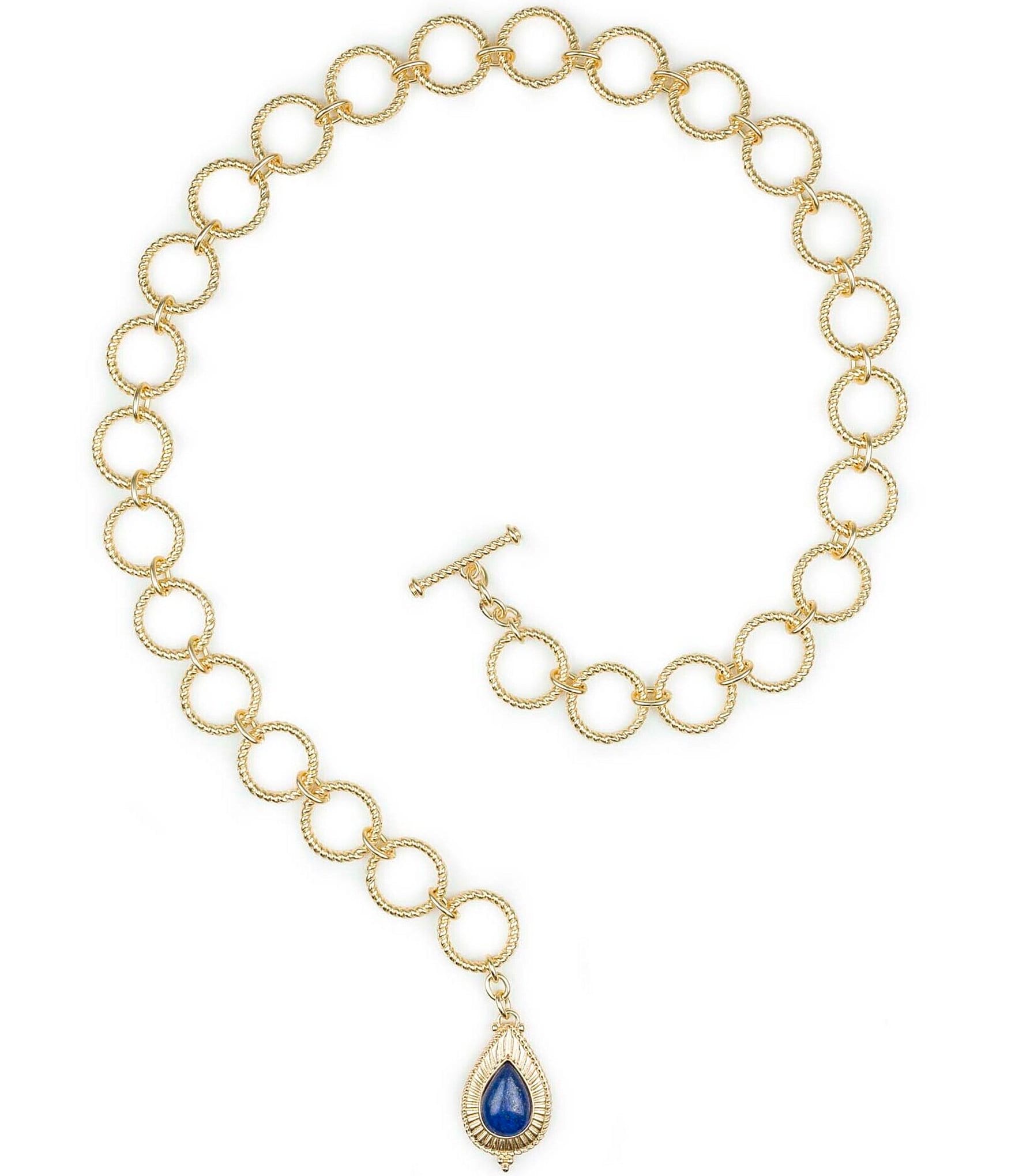 Patricia Nash Lapis Stone Y Necklace