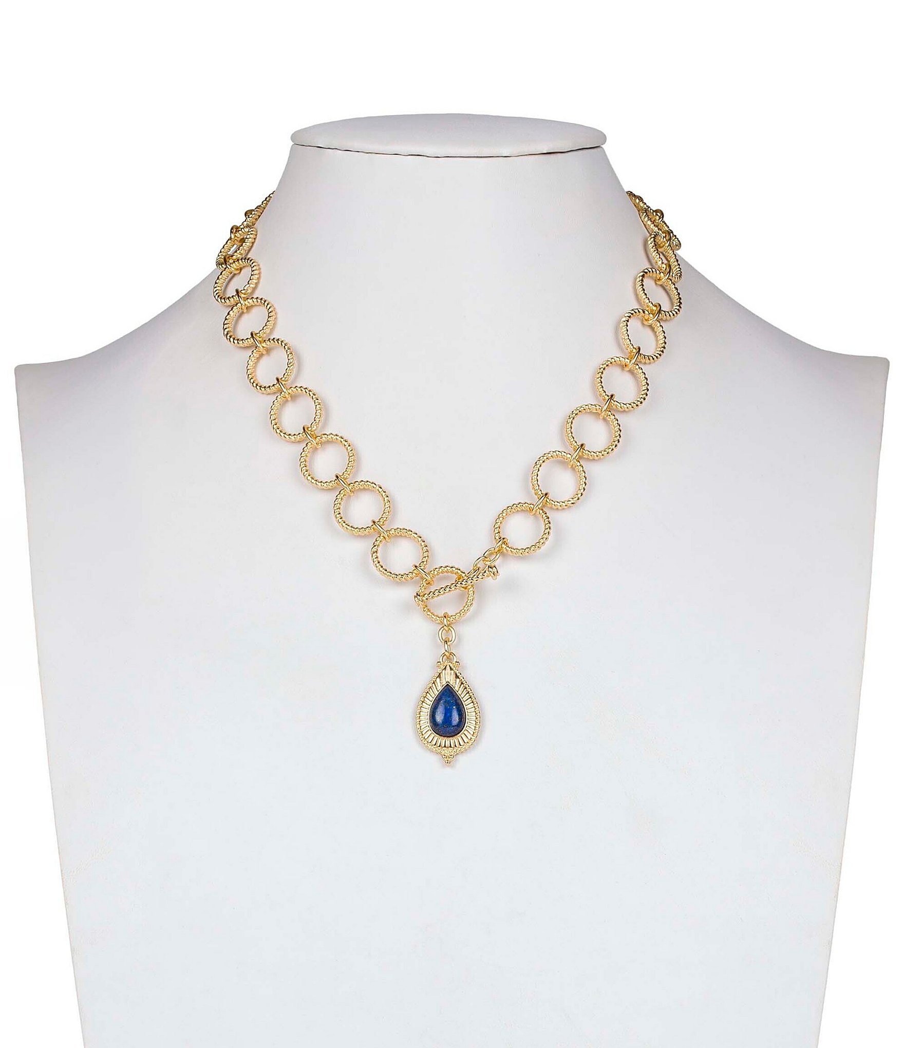 Patricia Nash Lapis Stone Y Necklace