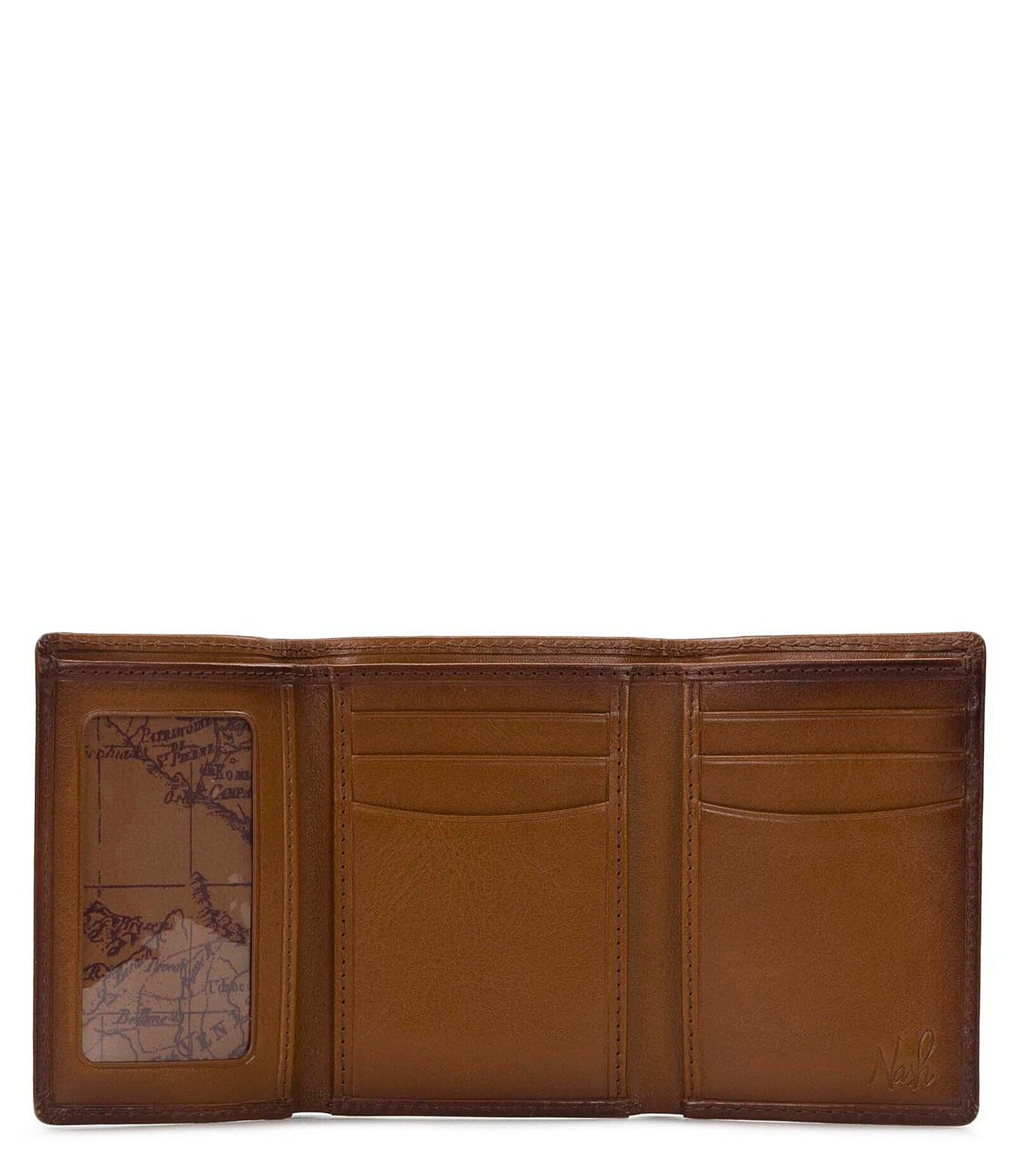 Patricia Nash Leather Whiskey RFID-Blocking Trifold Wallet