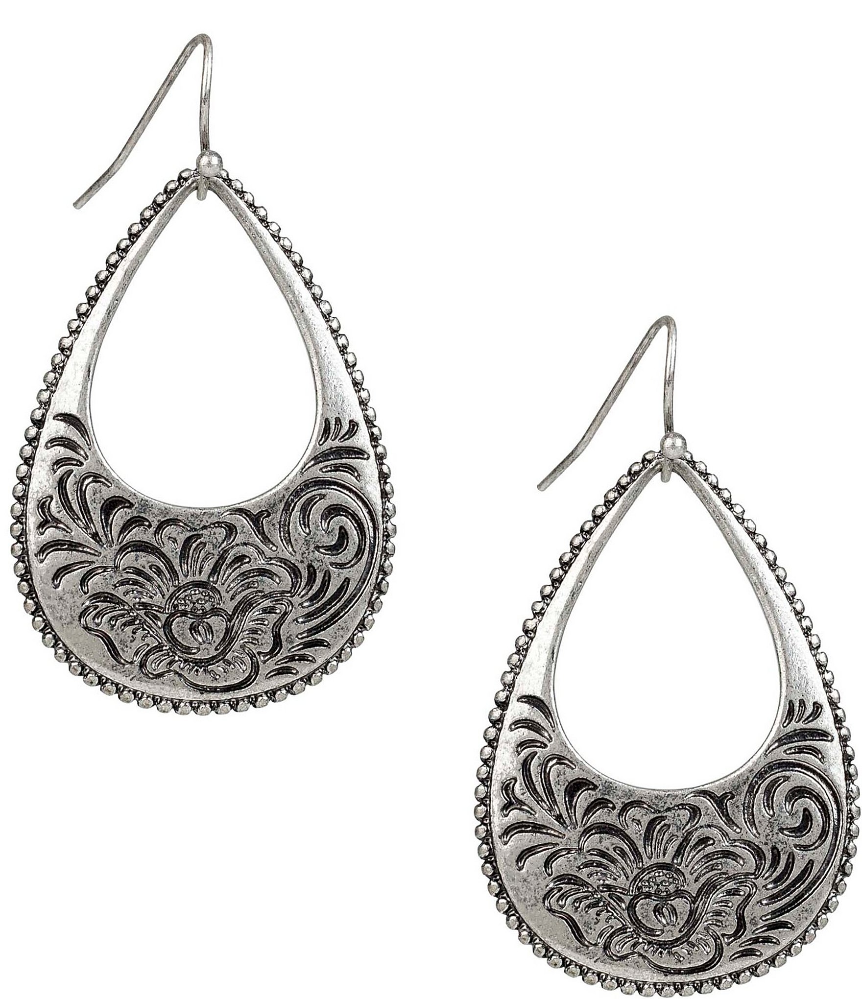 Patricia Nash Long Open Tear Drop Earrings