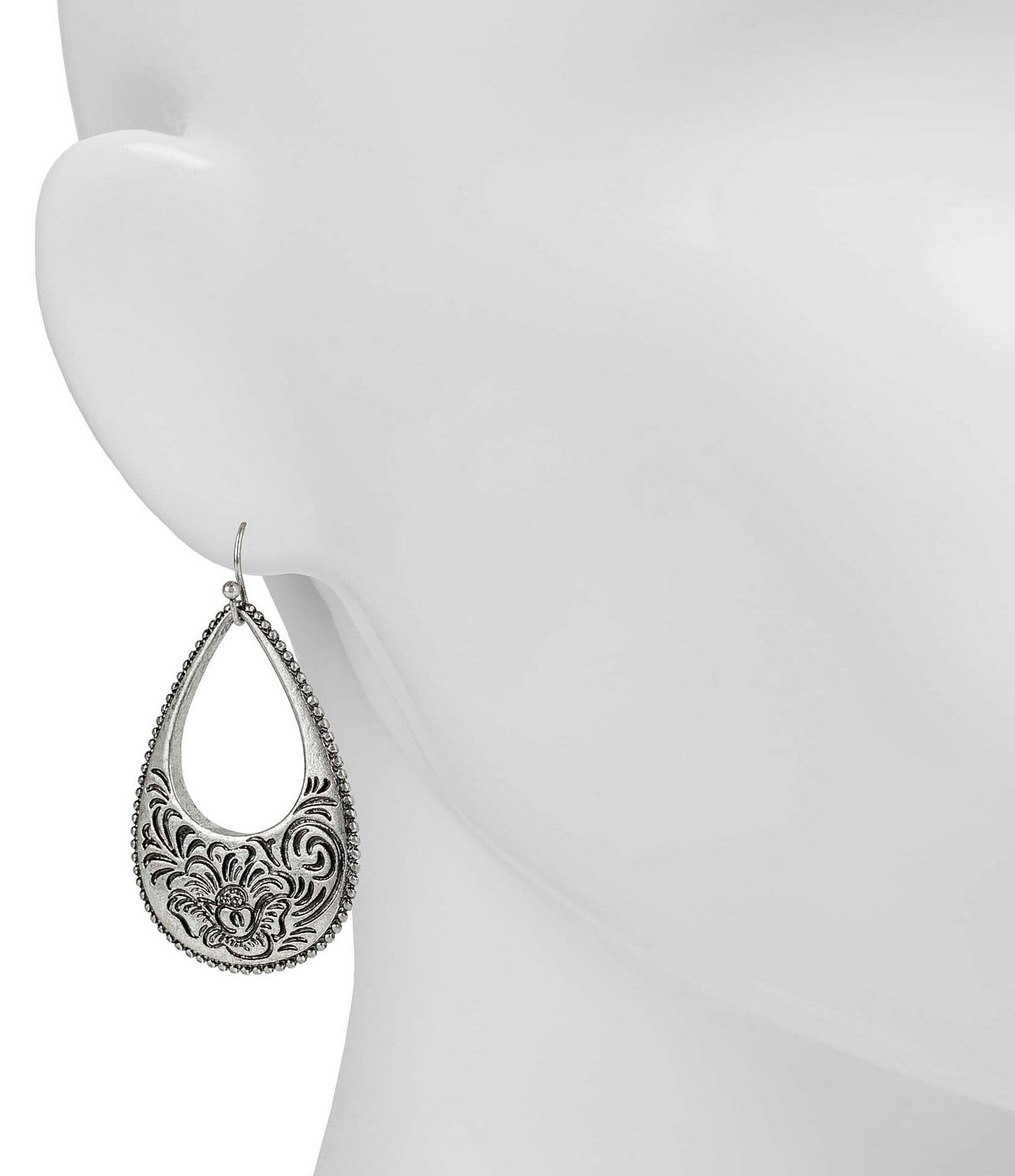 Patricia Nash Long Open Tear Drop Earrings