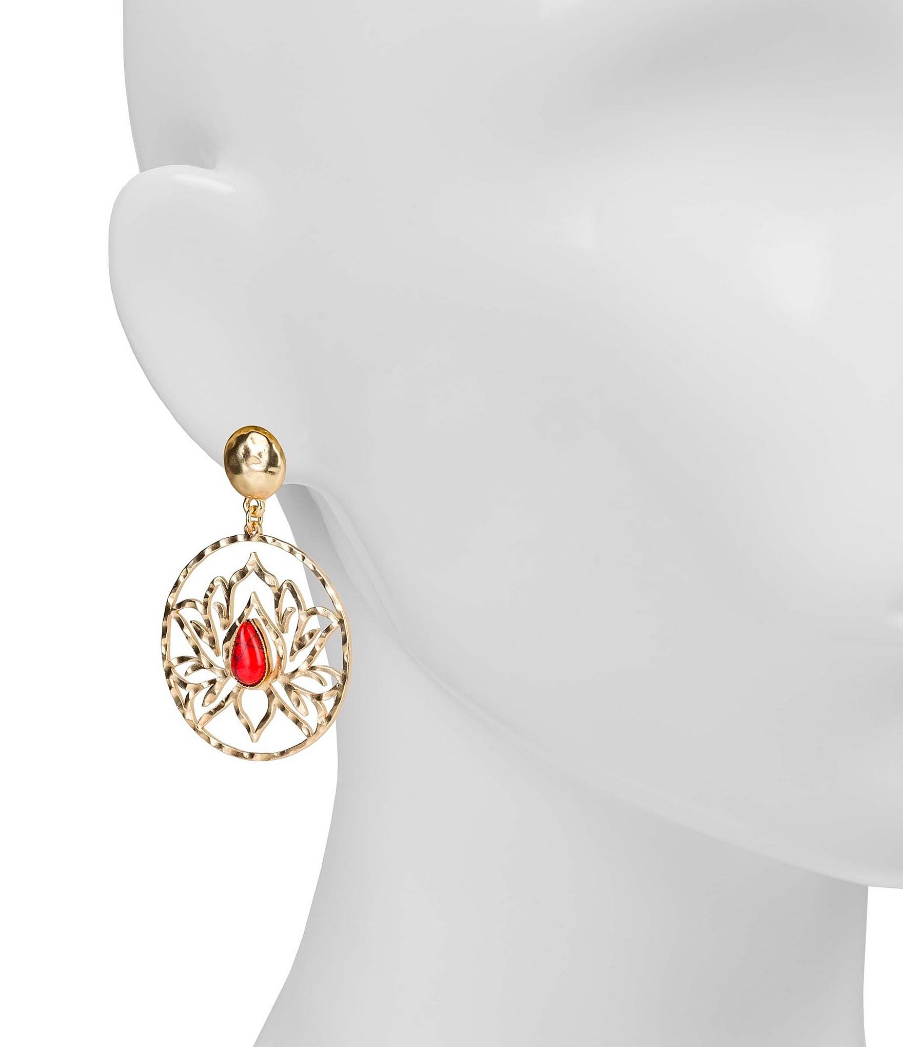 Patricia Nash Lotus Doorknocker Orbital Drop Earrings