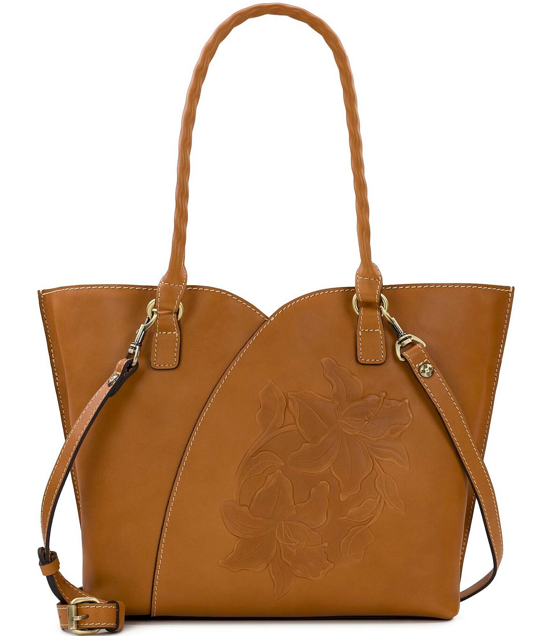 Patricia Nash Marion Floral Embroidered Gold Hardware Tote Bag