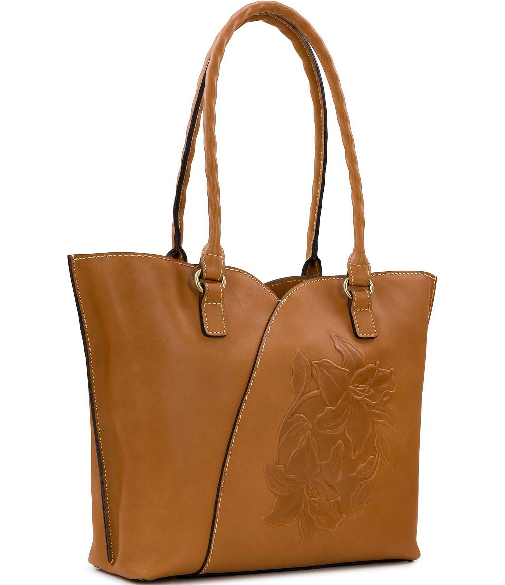 Patricia Nash Marion Floral Embroidered Gold Hardware Tote Bag