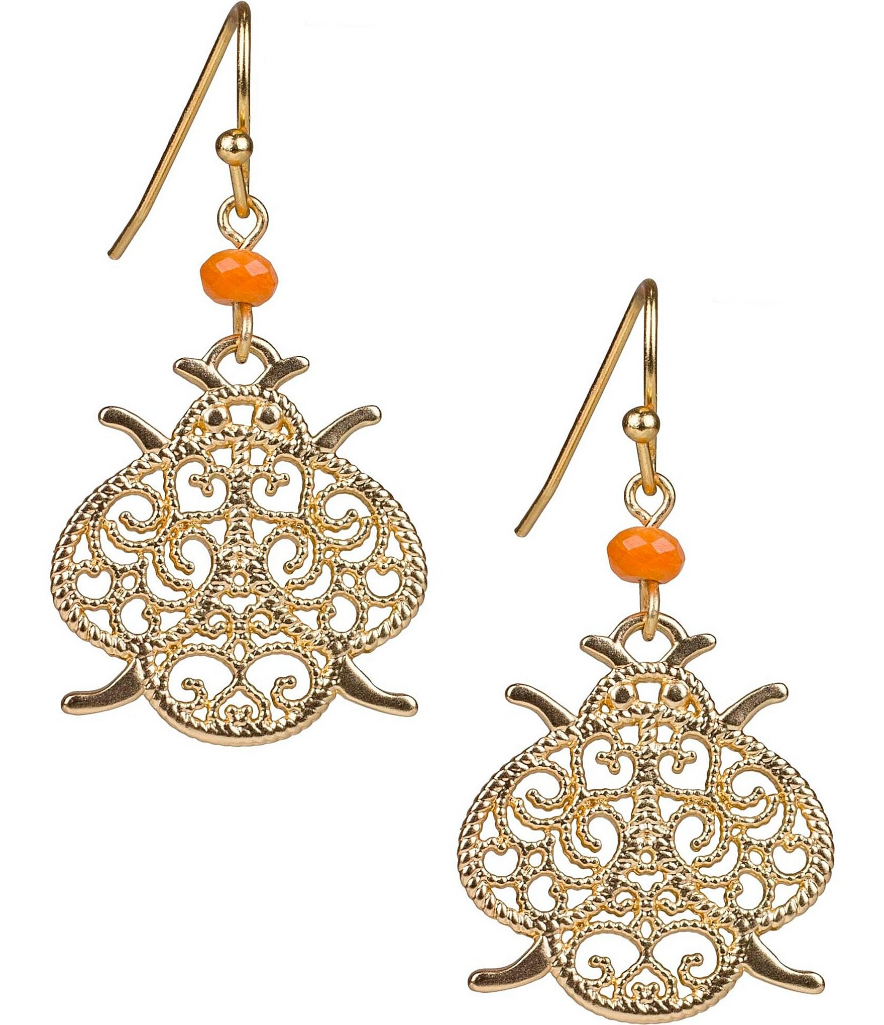 Patricia Nash Matte Gold Bee Drop Earrings