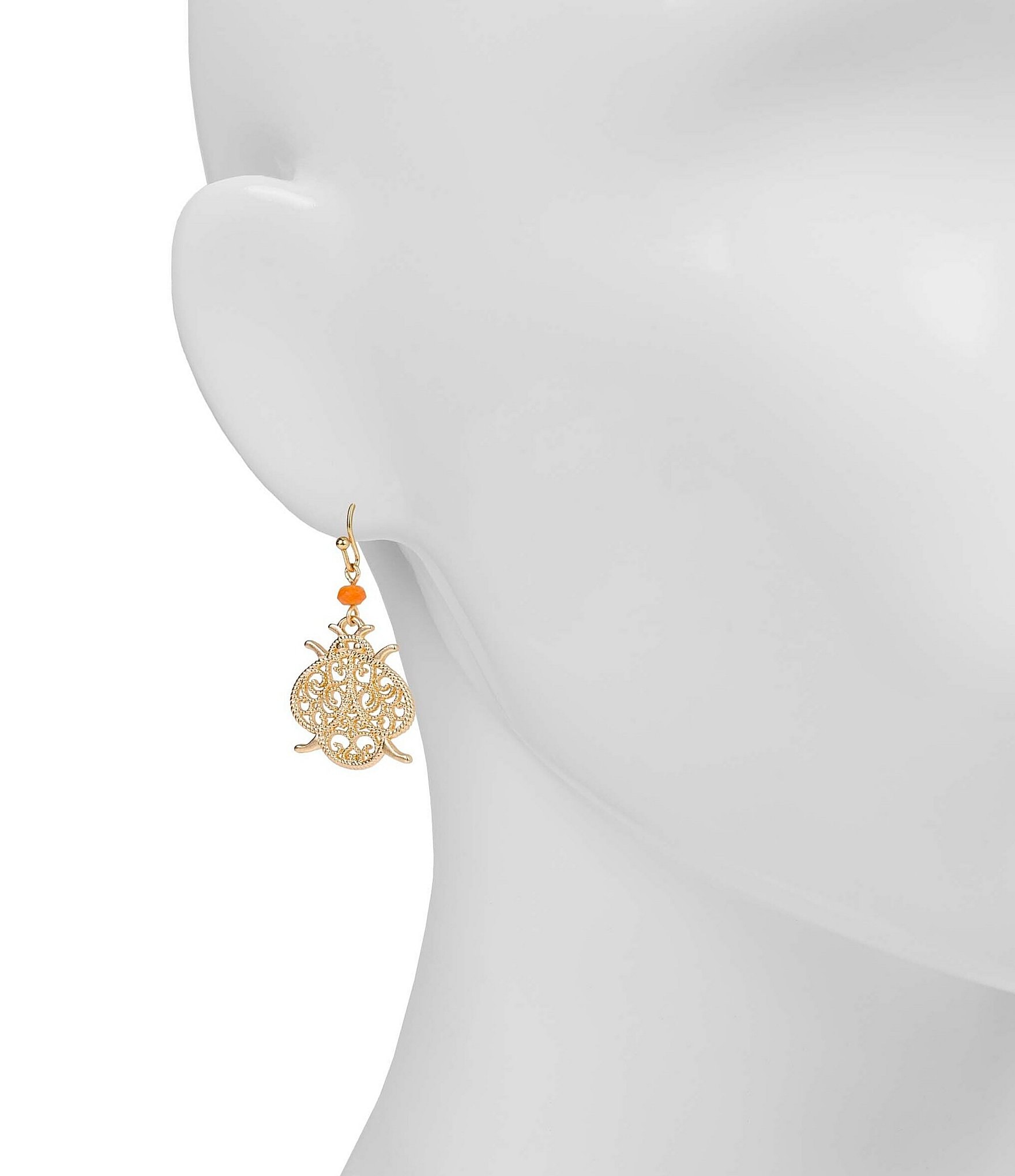 Patricia Nash Matte Gold Bee Drop Earrings