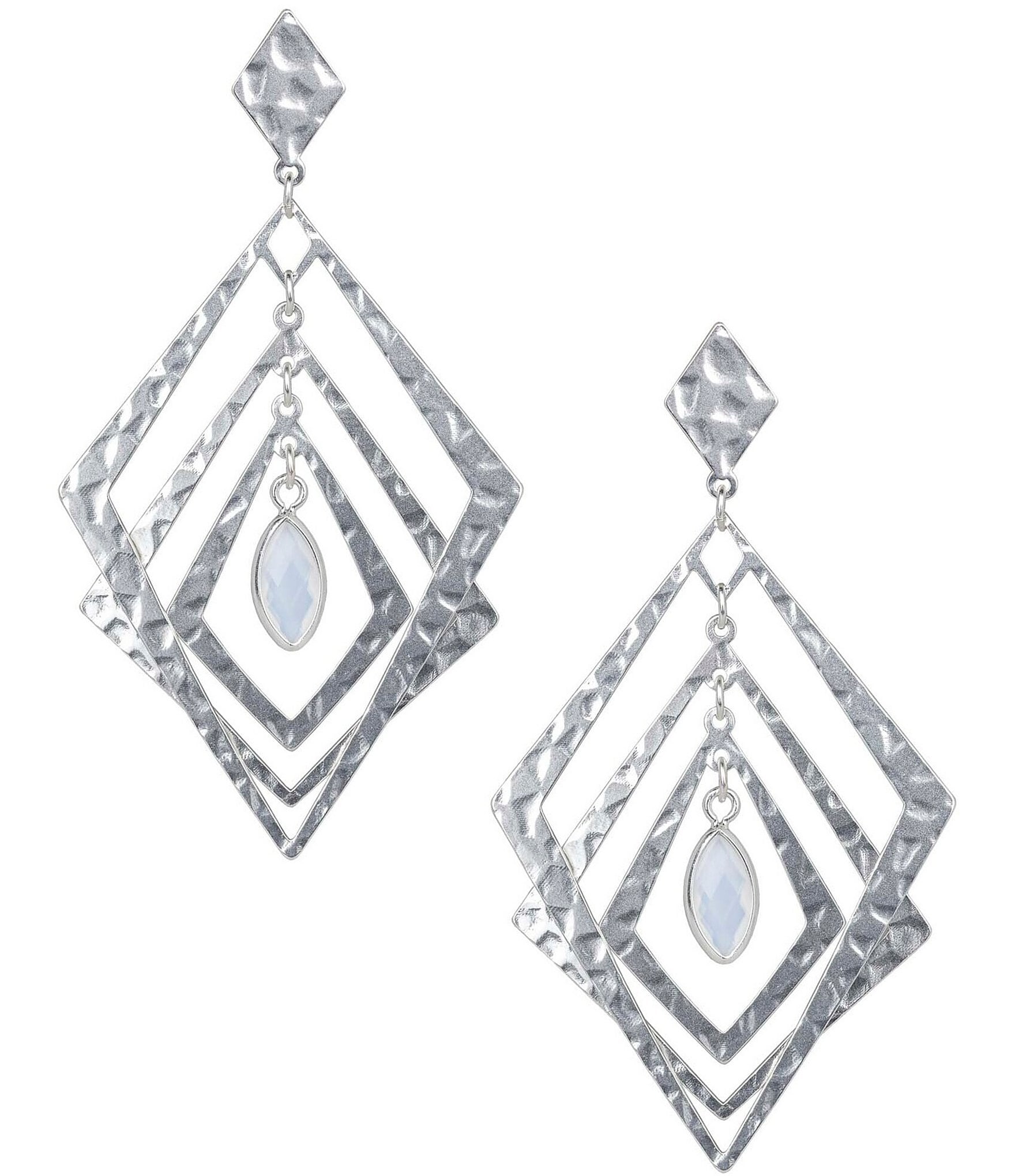 Patricia Nash Multi Dangle Matte Silver Drop Earrings