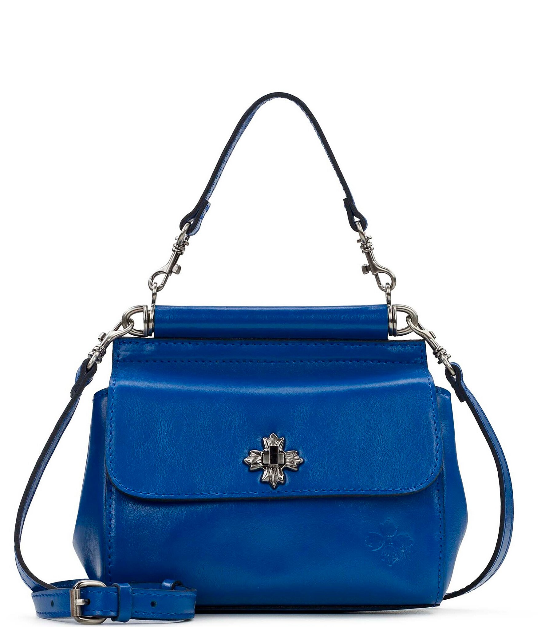 Patricia Nash Noelle Top Handle Vintage Blue Leather Crossbody Bag ...