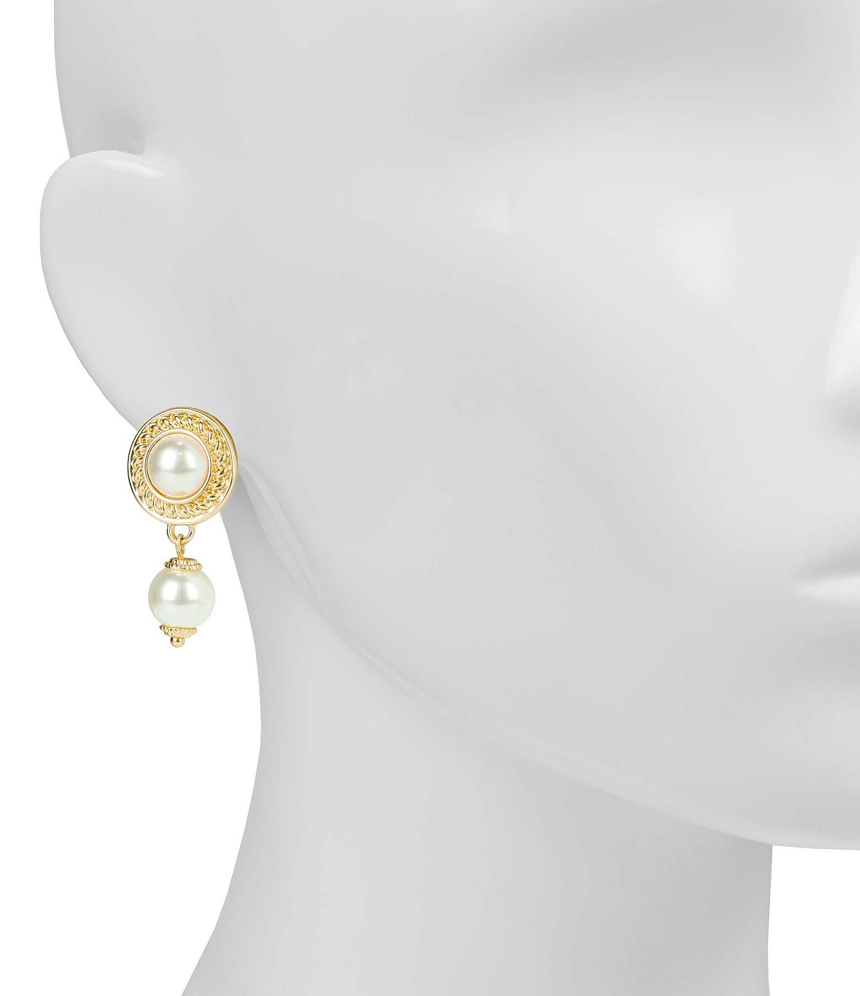 Patricia Nash Pearl Clip Drop Earrings