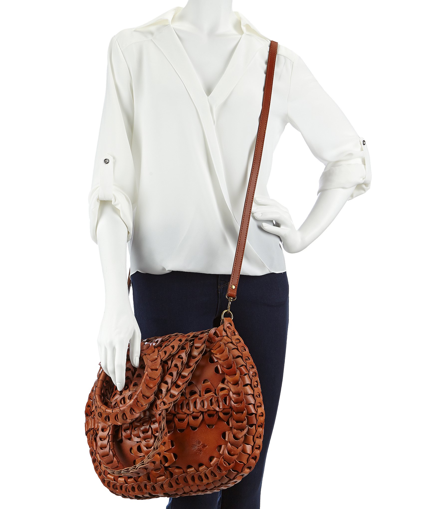 Patricia Nash Pisticci Woven Leather Shoulder Bag