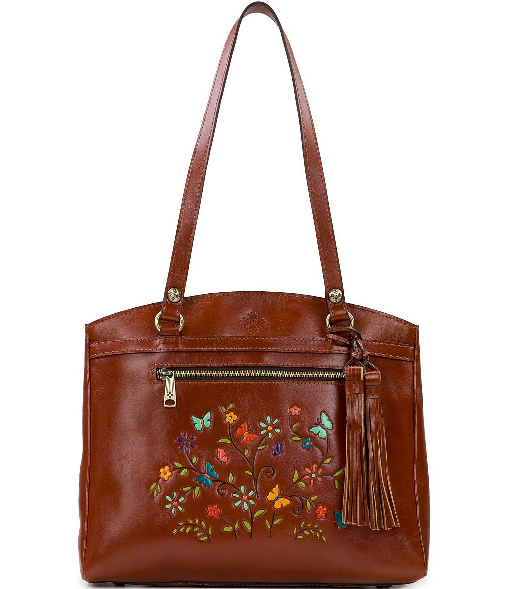 Patricia Nash Poppy Floral Embroidered Leather Tote Bag | Dillard's