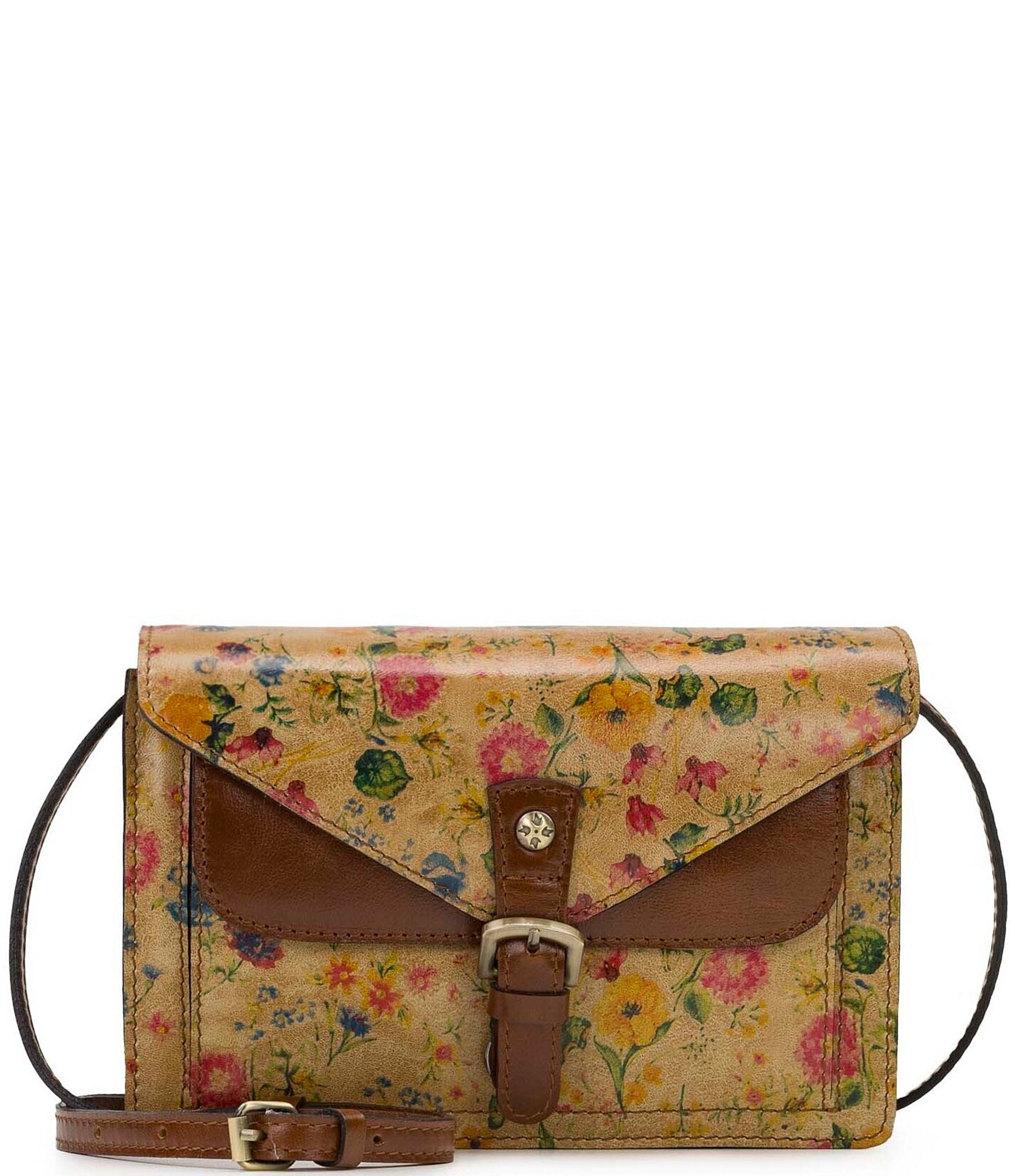 Patricia Nash Prairie Rose Cassano Leather Floral Crossbody Bag | Dillard's