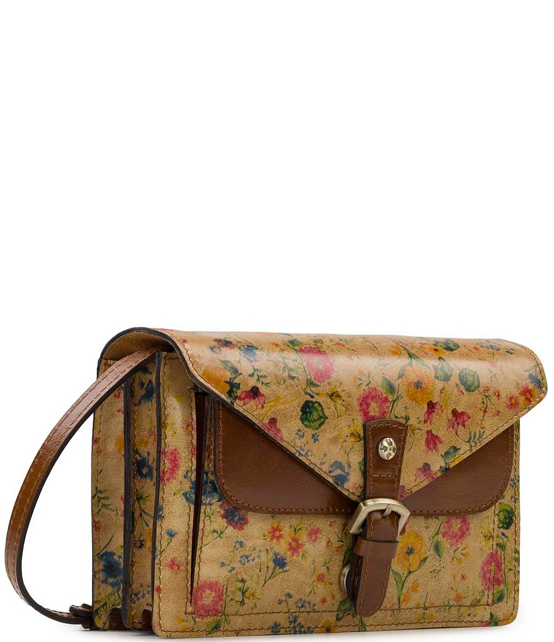 Patricia Nash Prairie Rose Cassano Leather Floral Crossbody Bag