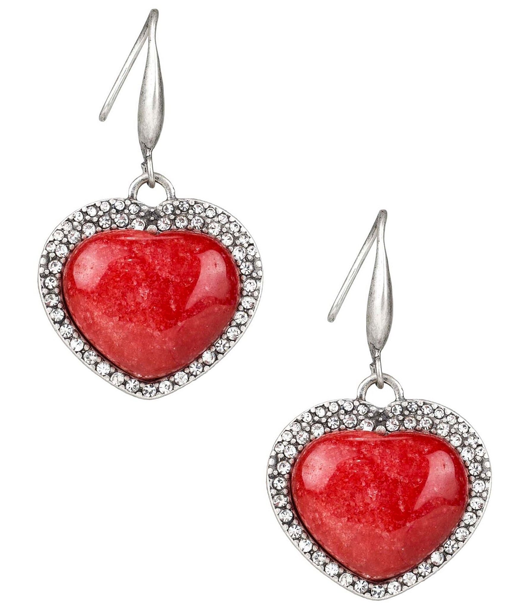Red Pavé Radiance Heart Earrings – SAME SKY
