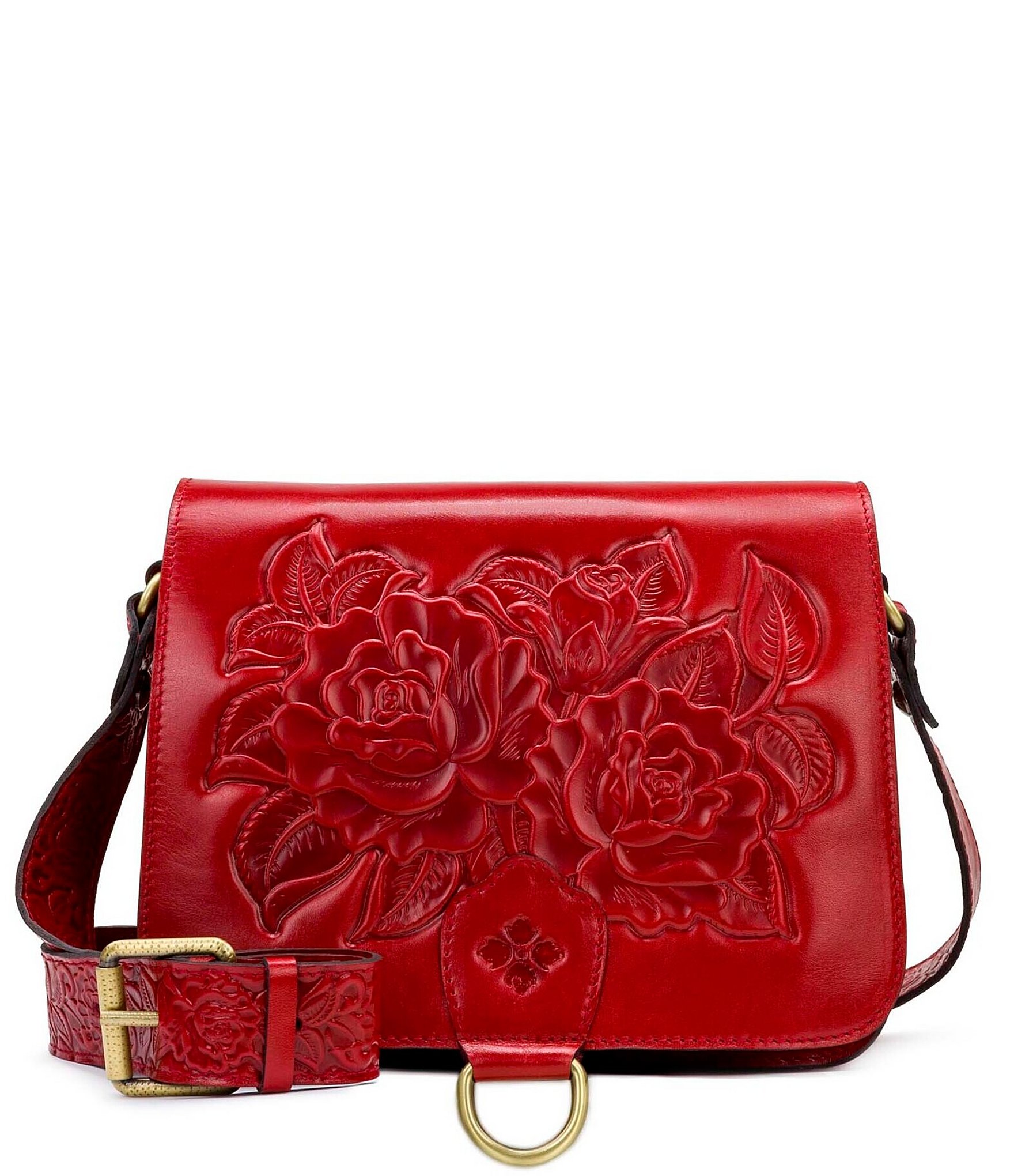 Patricia Nash Rose Tooling Collection Ilina Floral Leather Crossbody ...