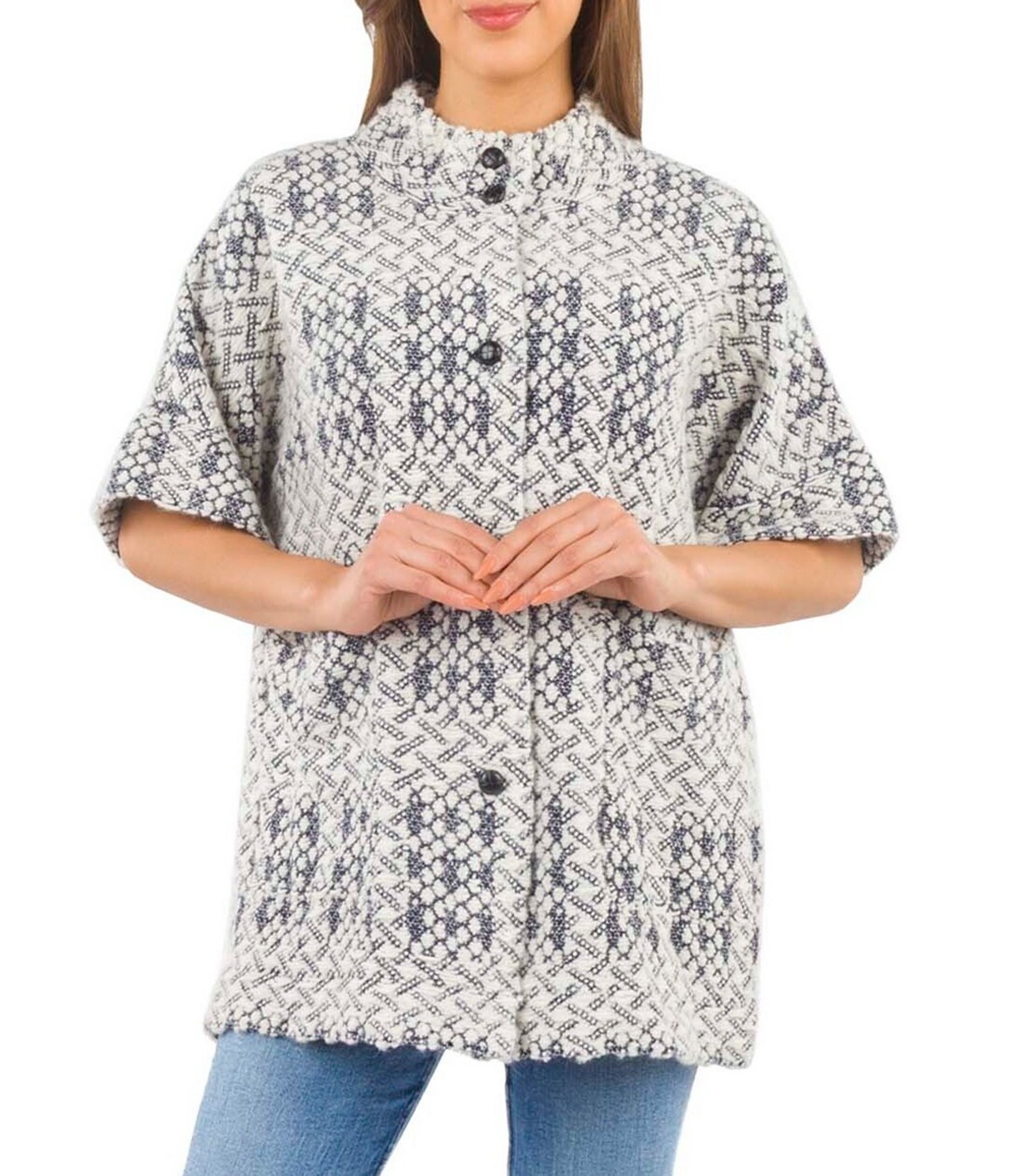 Patricia Nash Short Sleeve Button Down Jacket