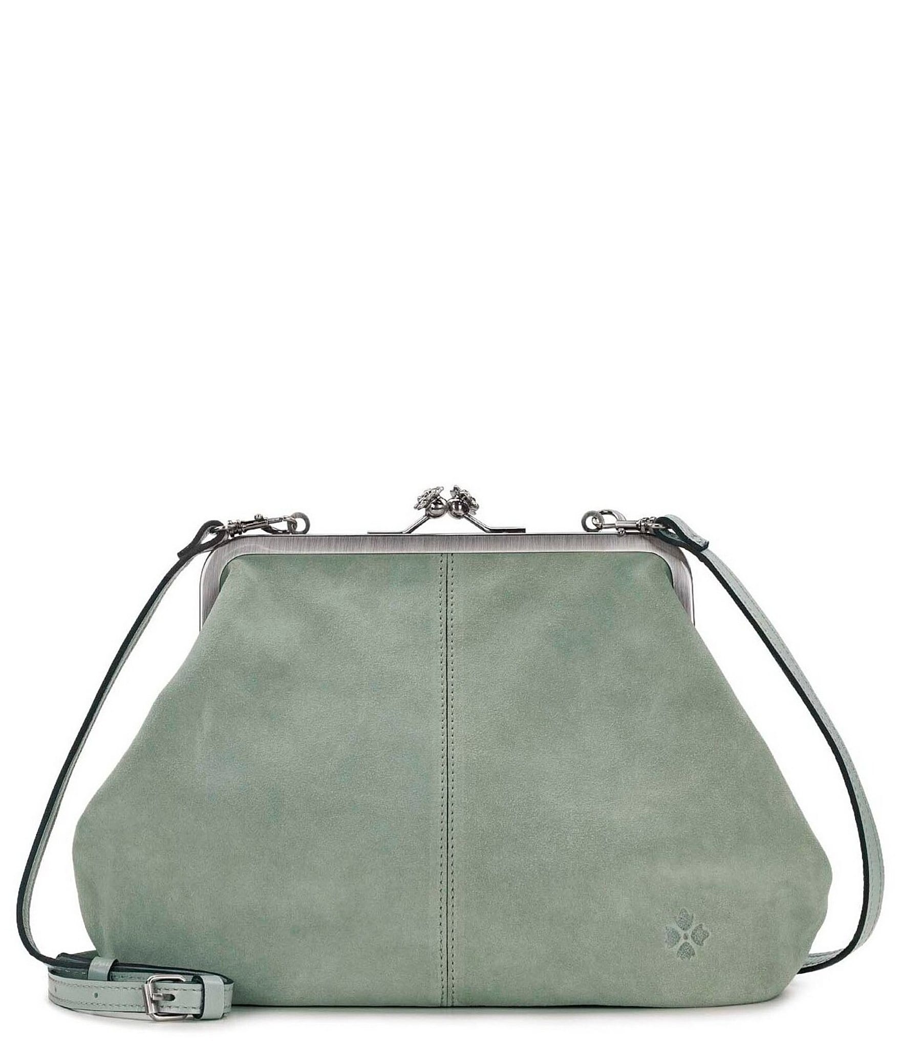Patricia Nash Sofia Kisslock Frame Suede Clutch Satchel Bag