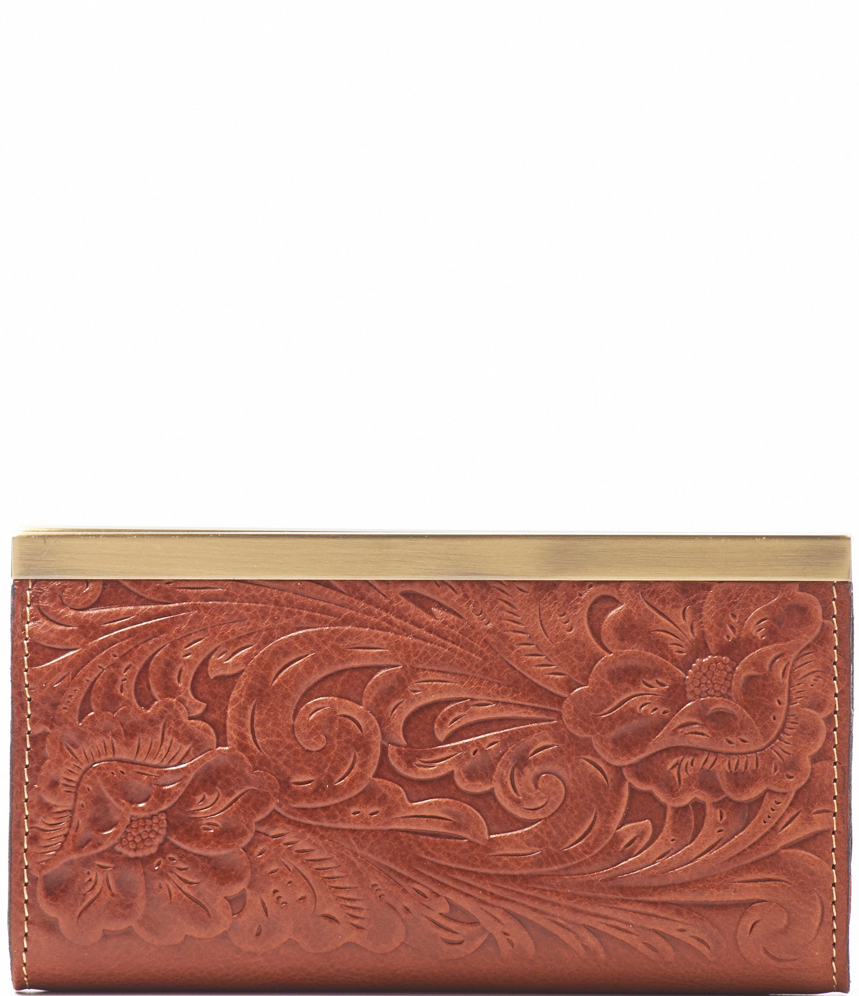 Patricia Nash Tooled Floral-Embossed Leather Cauchy Wallet