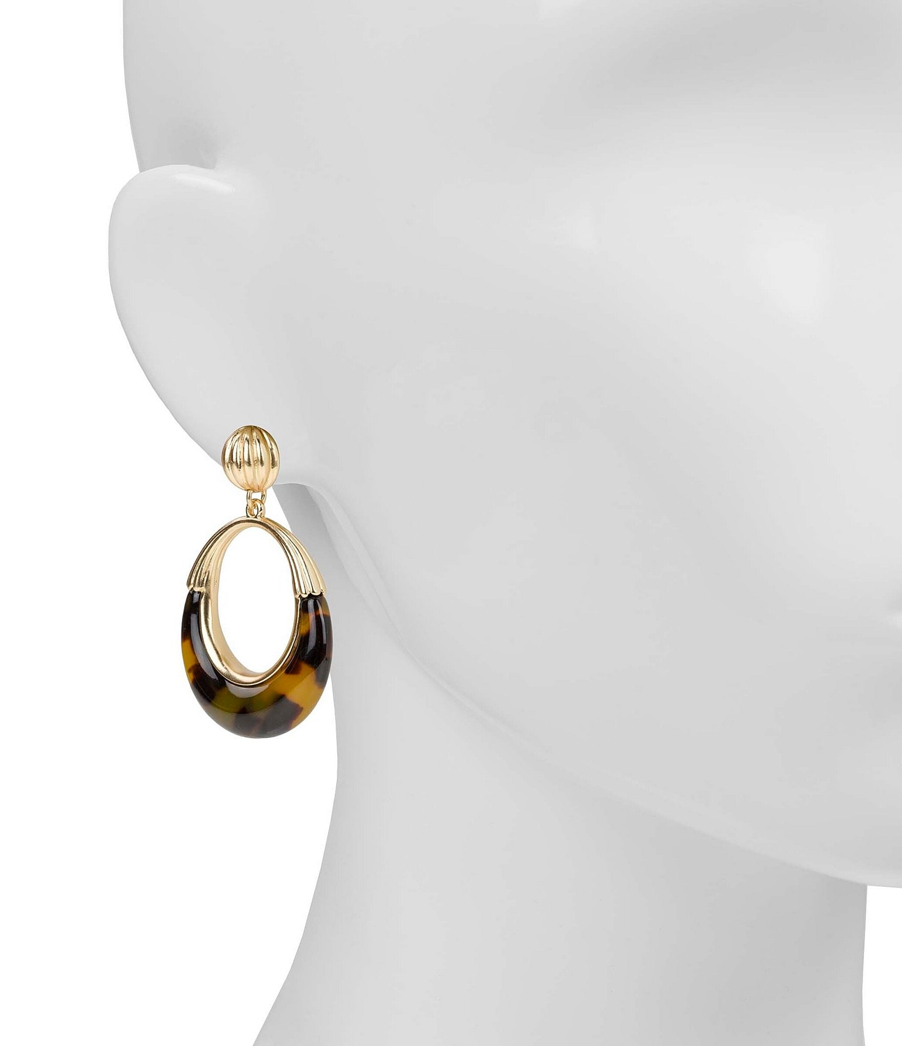 Patricia Nash Tortoise Doorknocker Drop Earrings