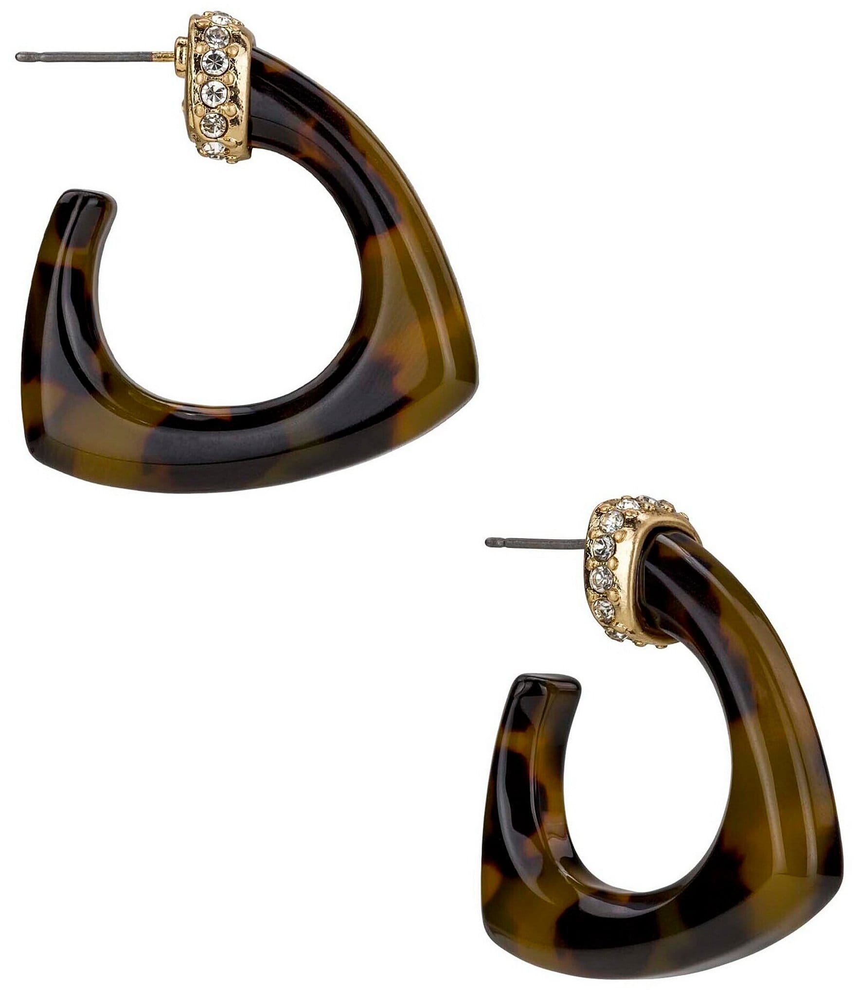 Patricia Nash Tortoise Triangle Hoop Earrings