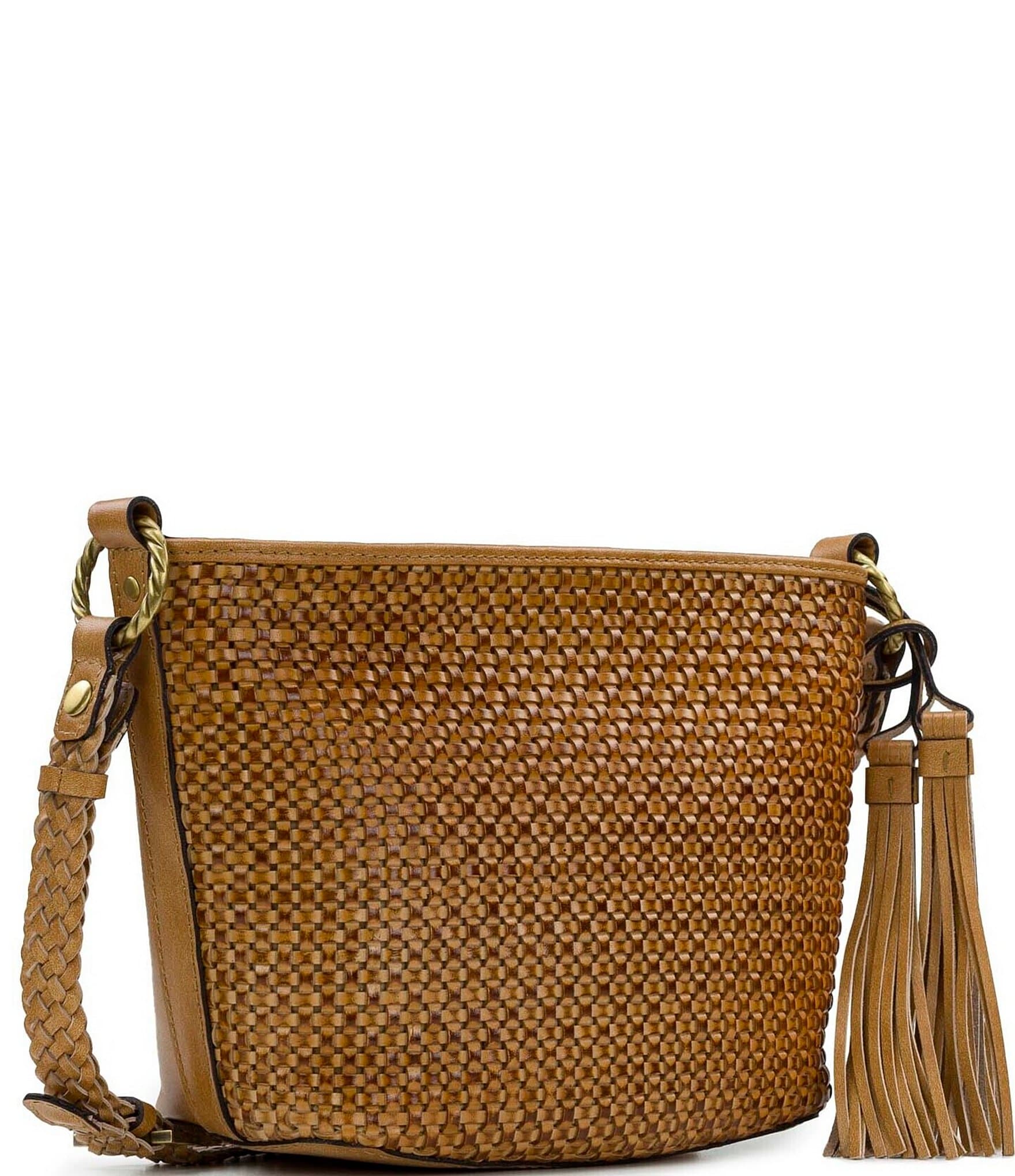 Patricia Nash Valbella Woven Leather Crossbody Bag