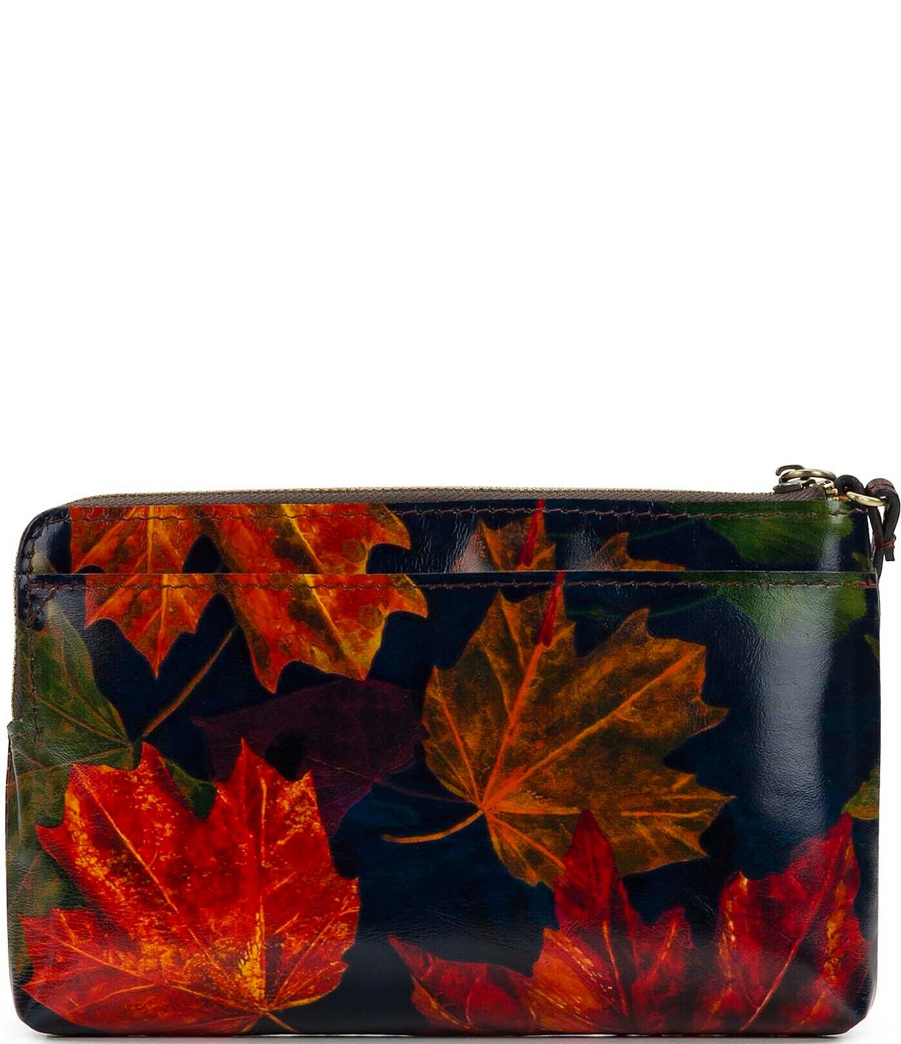 Patricia Nash Varone Leather Maple Leaves Wristlet