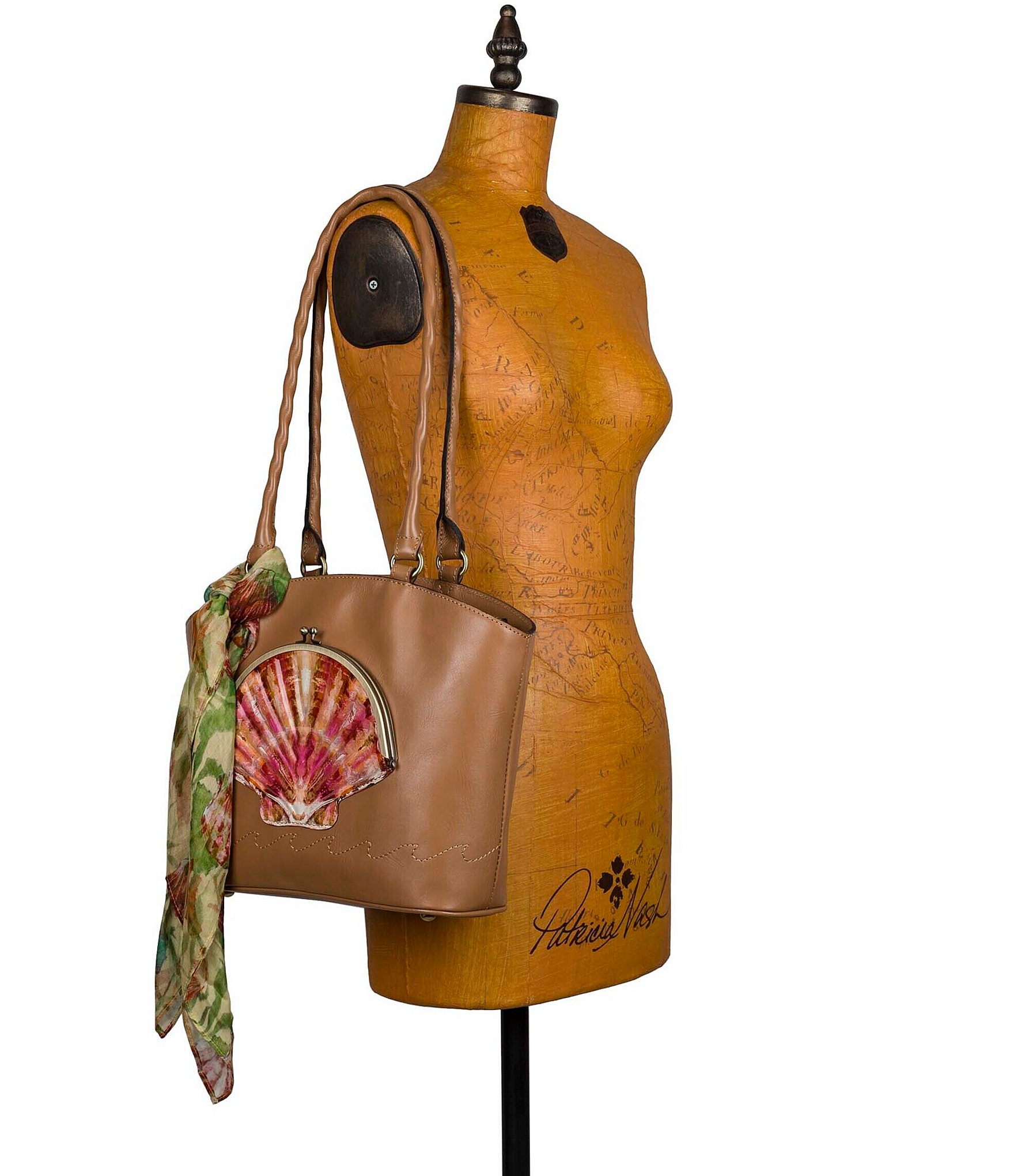 Patricia Nash Zorita Seashell Scarf Satchel Bag