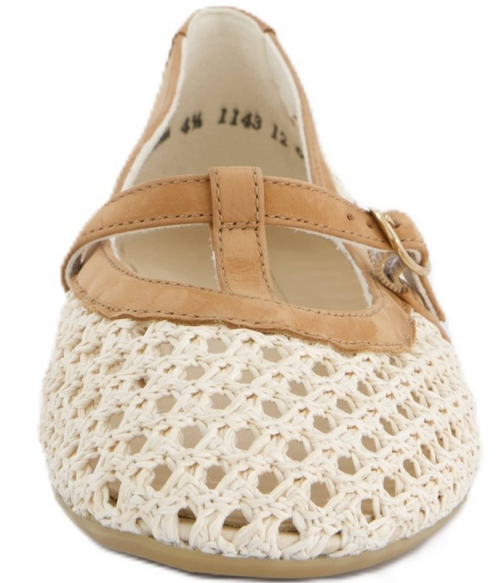 Paul Green Anabele Woven Nubuck Suede T-Strap Mary Jane Flats