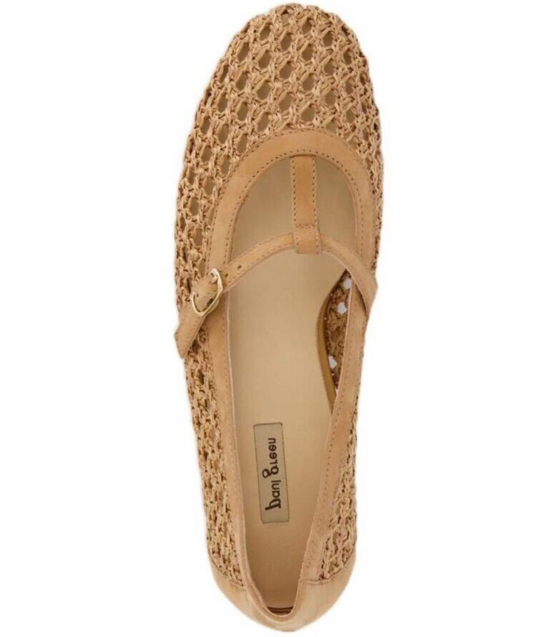 Paul Green Anabele Woven Nubuck Suede T-Strap Mary Jane Flats