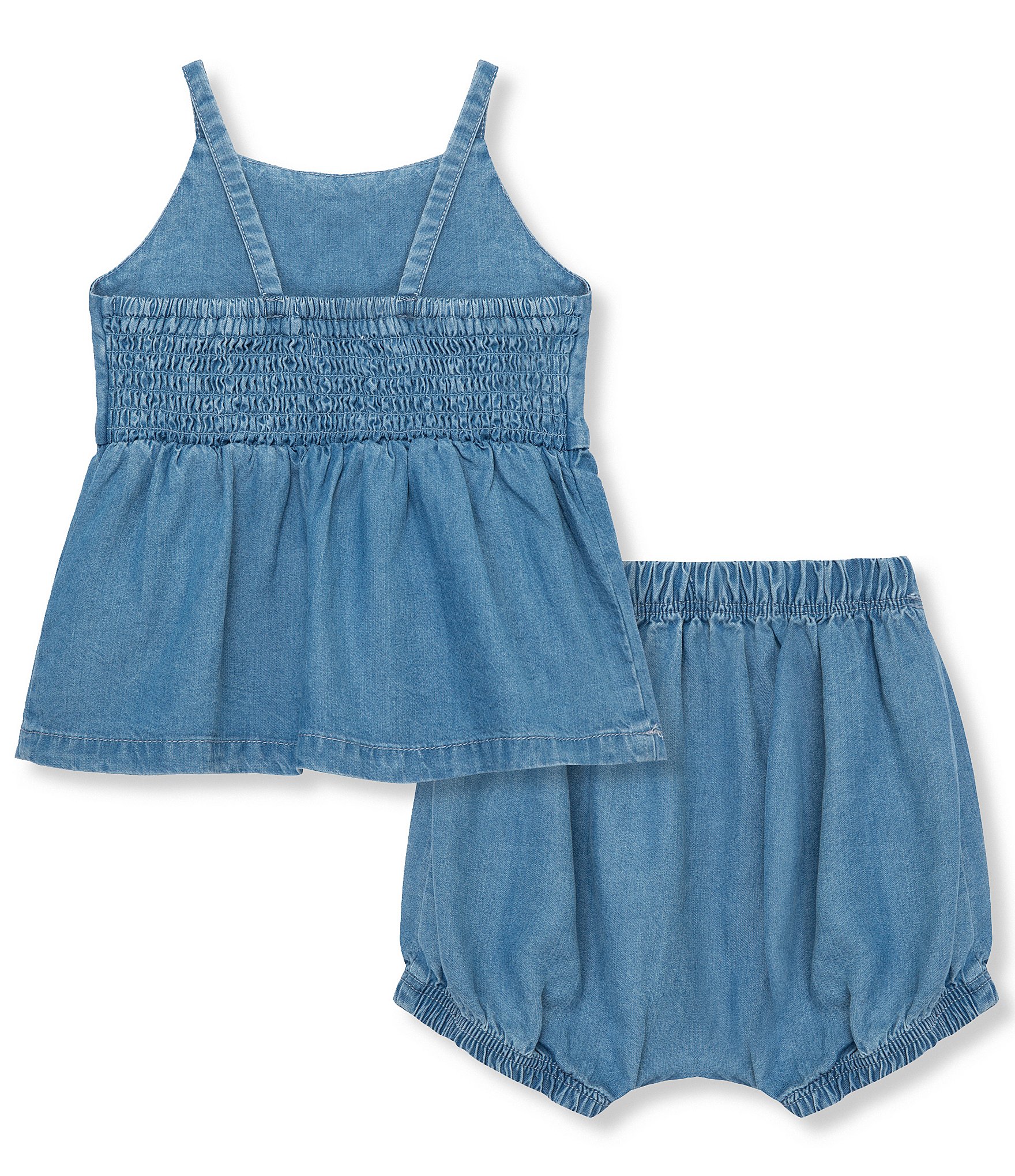 Peek Baby Girls 6-24 Months Sleeveless Patchwork Tank Top & Solid Shorts Set