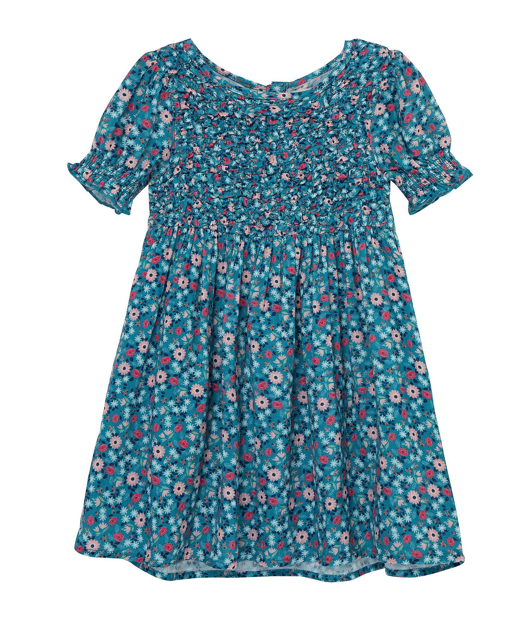 Peek Little Girls 2T-12 Popcorn Smocking Floral Dress | Dillard's