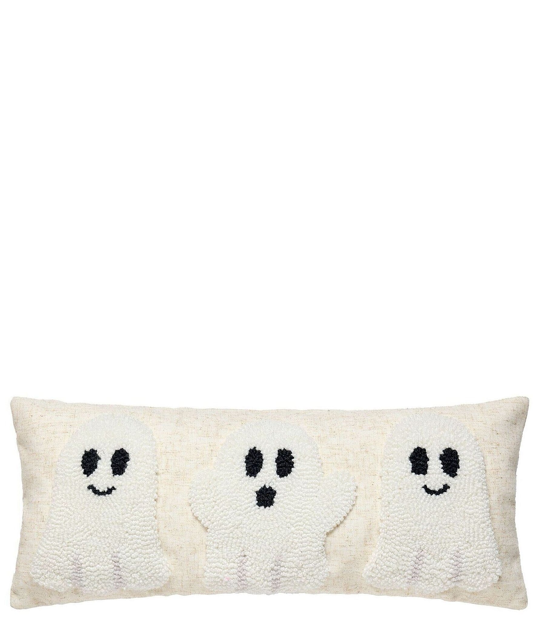 Peking Handicraft Ghost Trio Wool Hook Lumbar Pillow