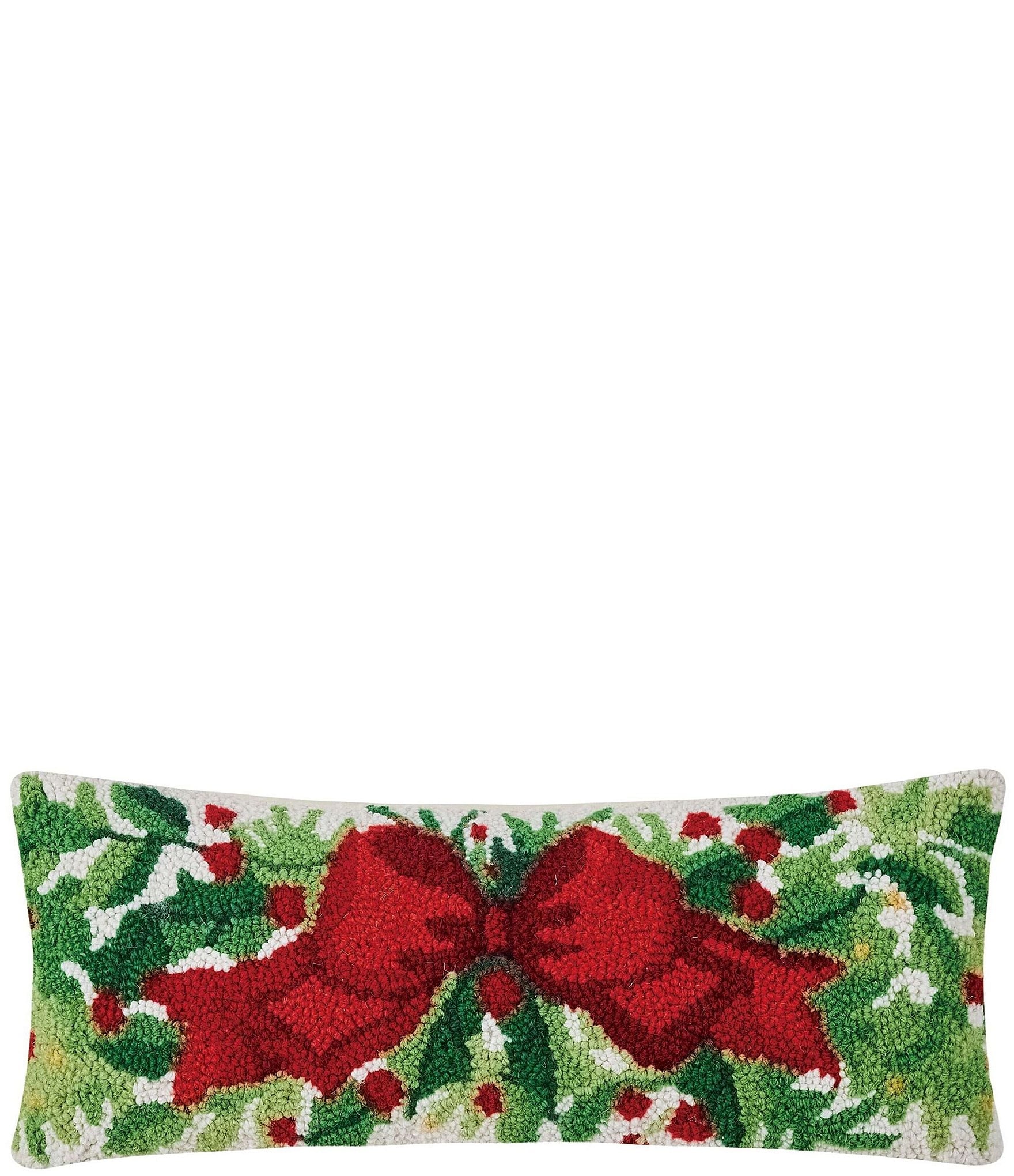 Peking Handicraft Holiday Cheer Hook Wool Pillow