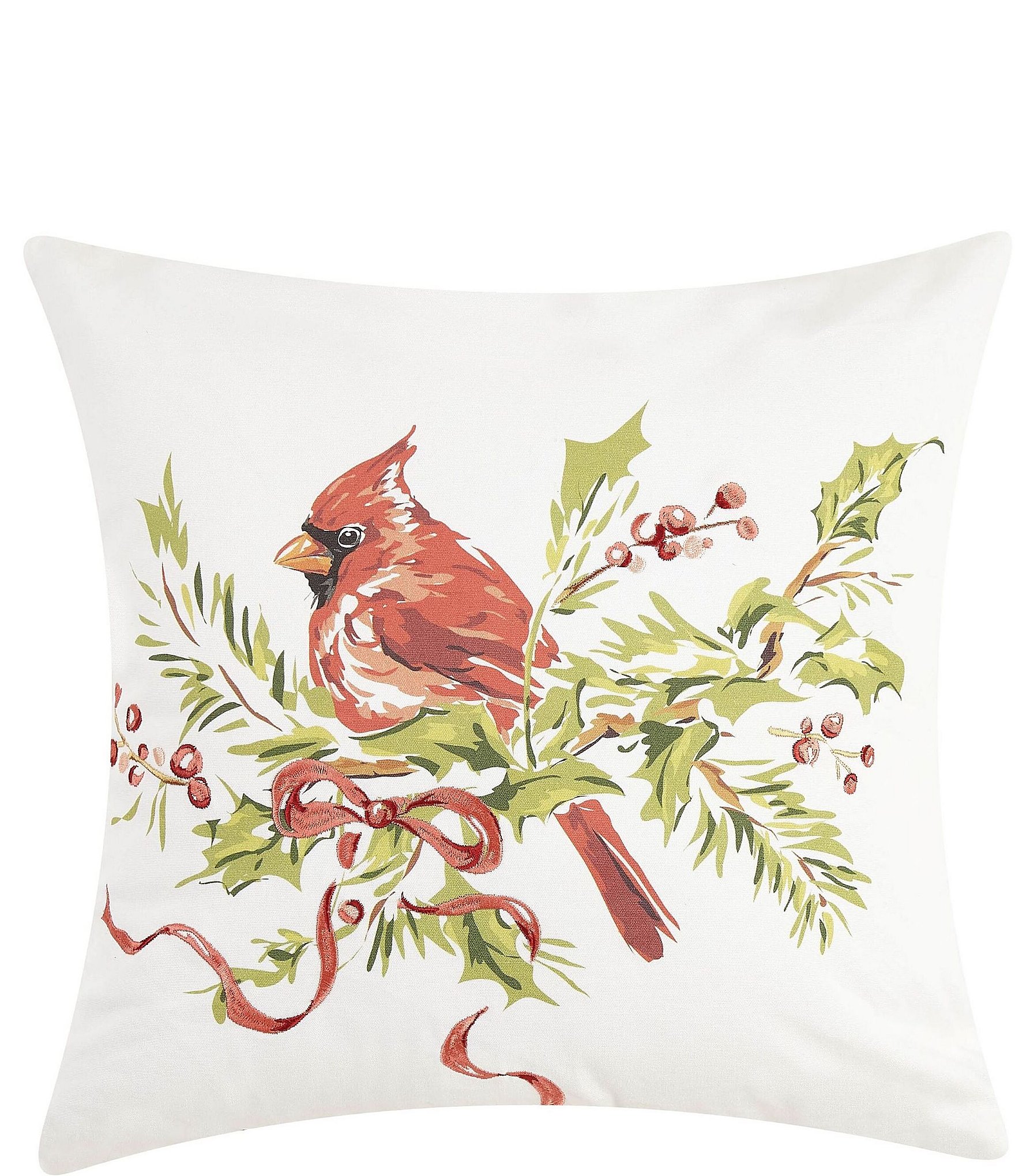 Peking Handicraft 31JES974C12OB 8 x 12 in. Merry Cardinal Needlepoint Pillow, Multi Color