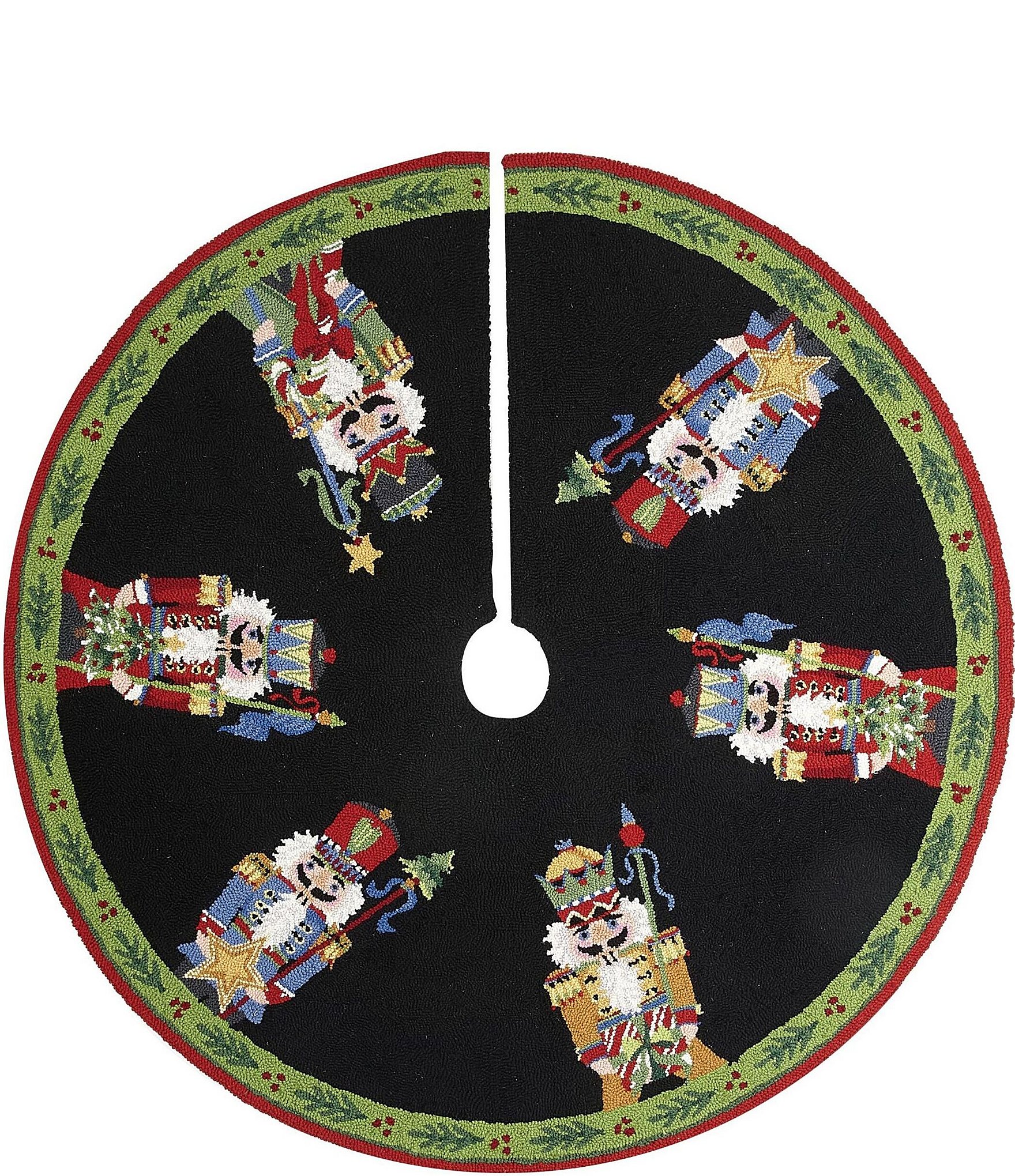 Peking Handicraft Hooked Wool Nutcracker Pagentry Tree Skirt | Dillards