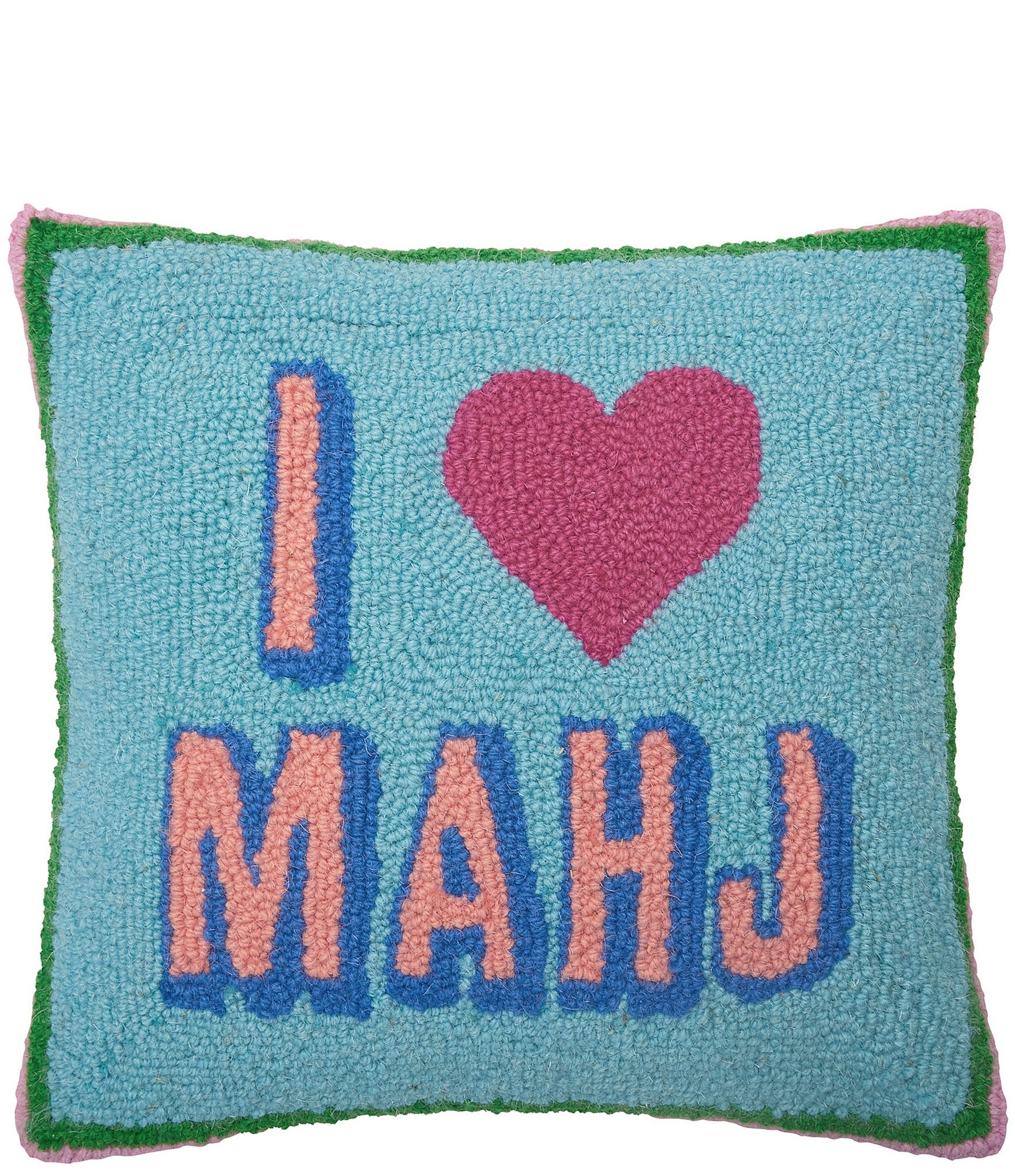 Peking Handicraft I Love Mahj Wool Hook Throw Pillow
