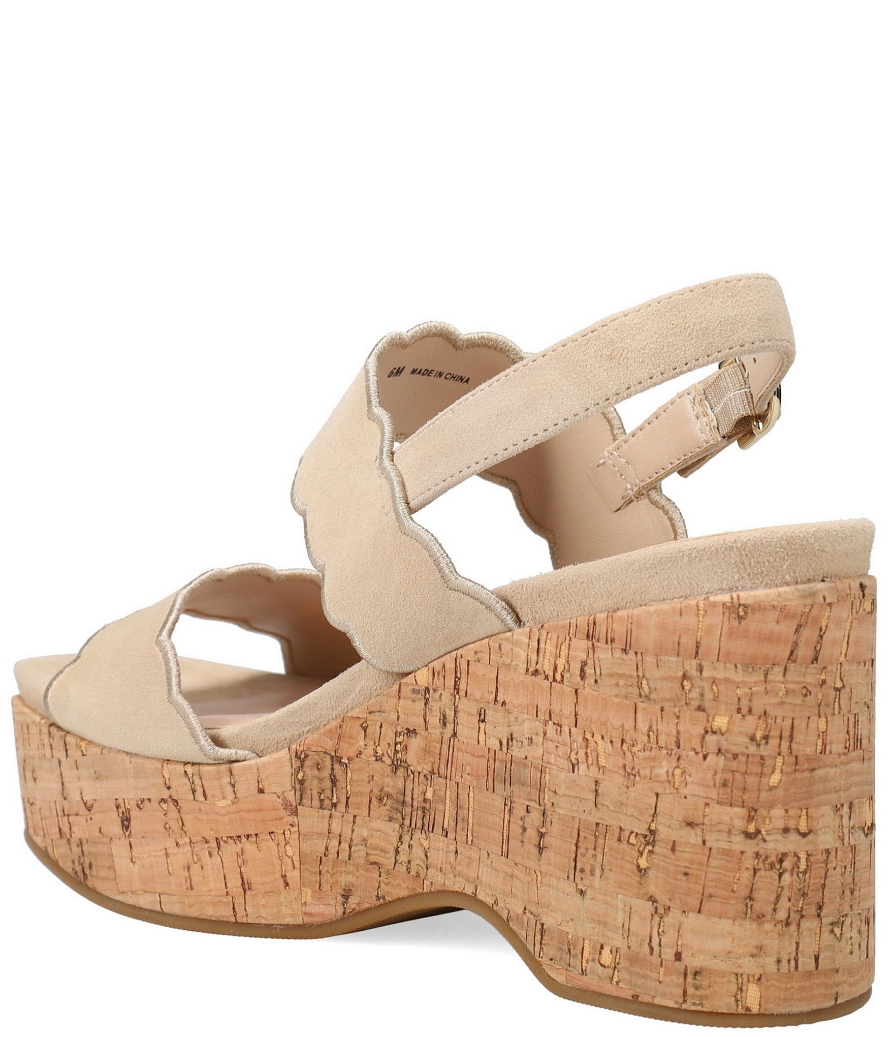 Pelle Moda Cicel Suede Cork Wedge Sandals