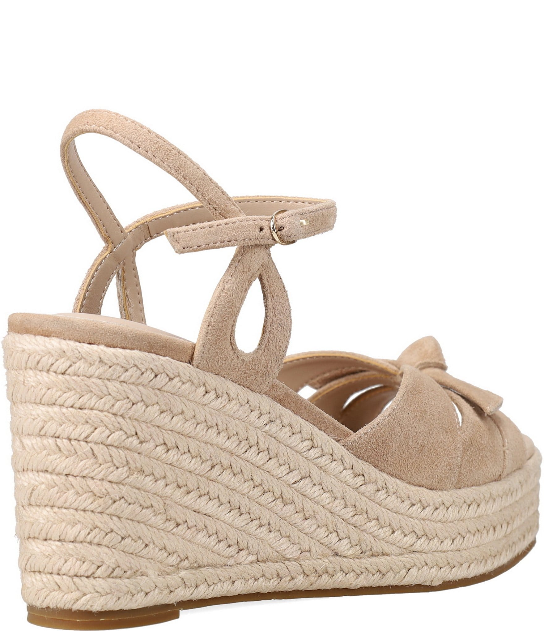 Pelle Moda Elbie Suede Bow Platform Espadrille Wedge Sandals