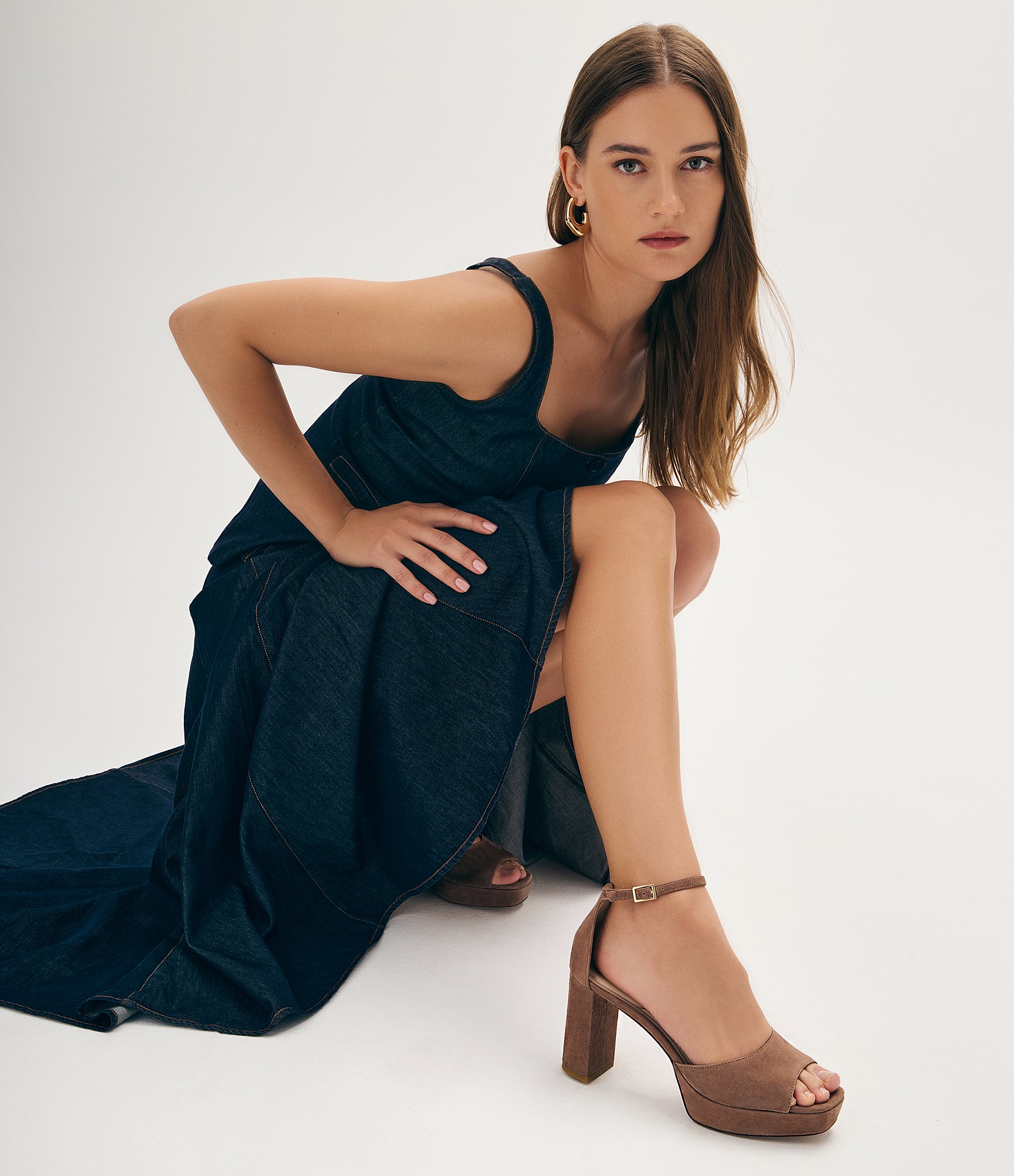 Pelle Moda Pearly Suede Ankle Strap Dress Platform Sandals