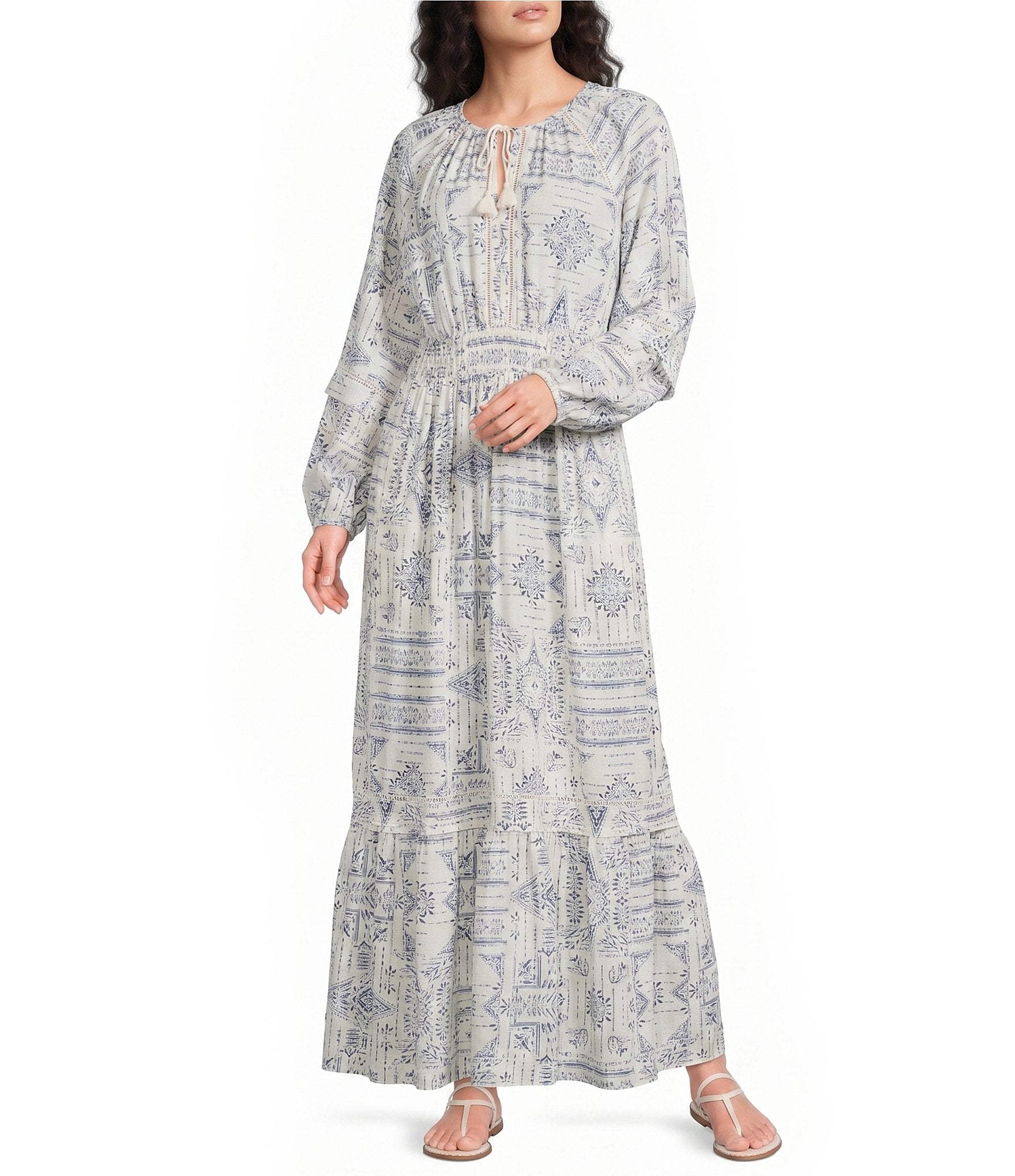 Pendleton Athena Printed V-Neck Long Sleeve Maxi A-Line Dress at Hamilton Place in Chattanooga, TN Pendleton Athena Printed V-Neck Long Sleeve Maxi A-Line Dress at Hamilton Place in Chattanooga, TN