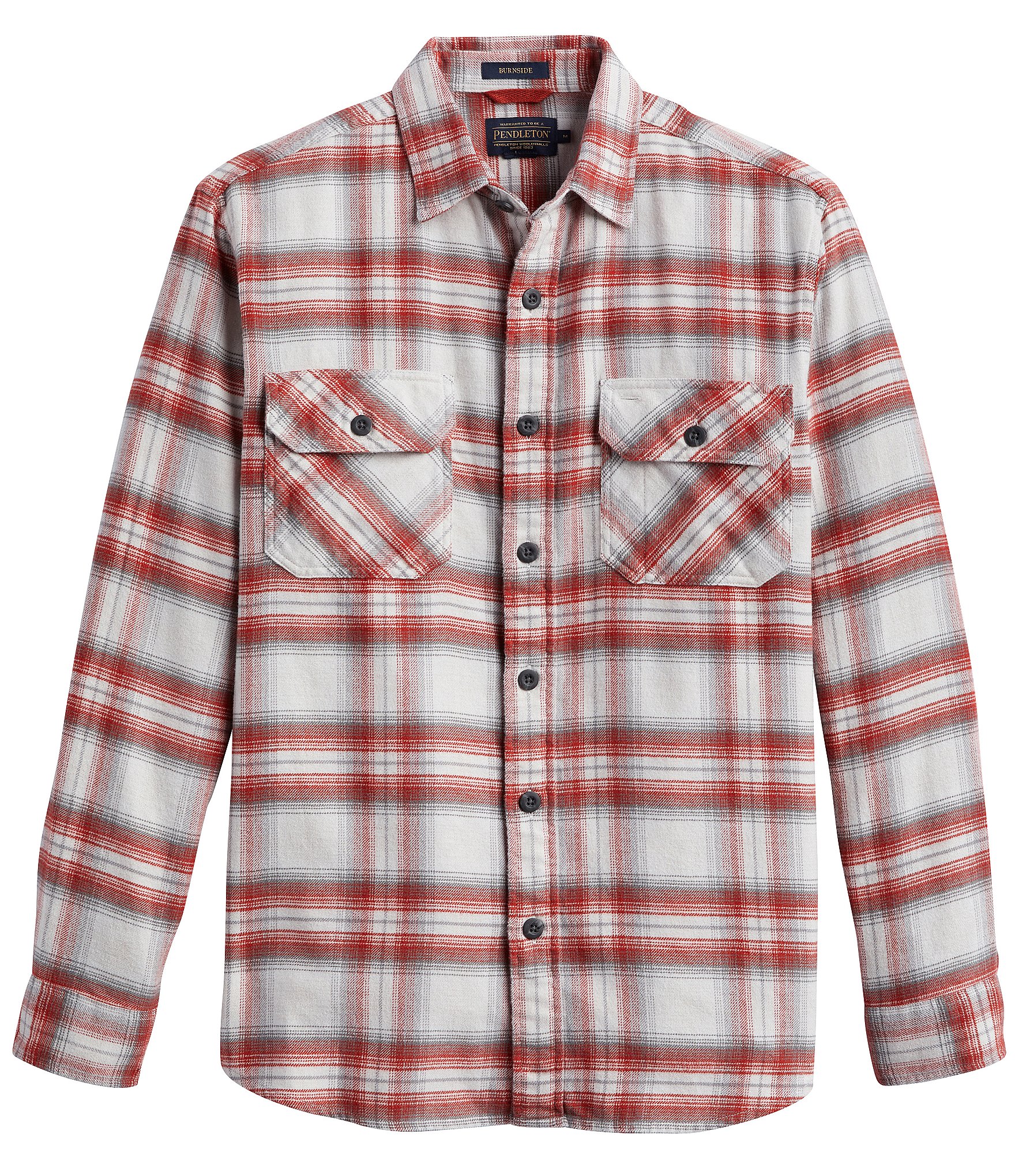 Men's Blue Plaid Burnside Double-Brushed Flannel Shirt