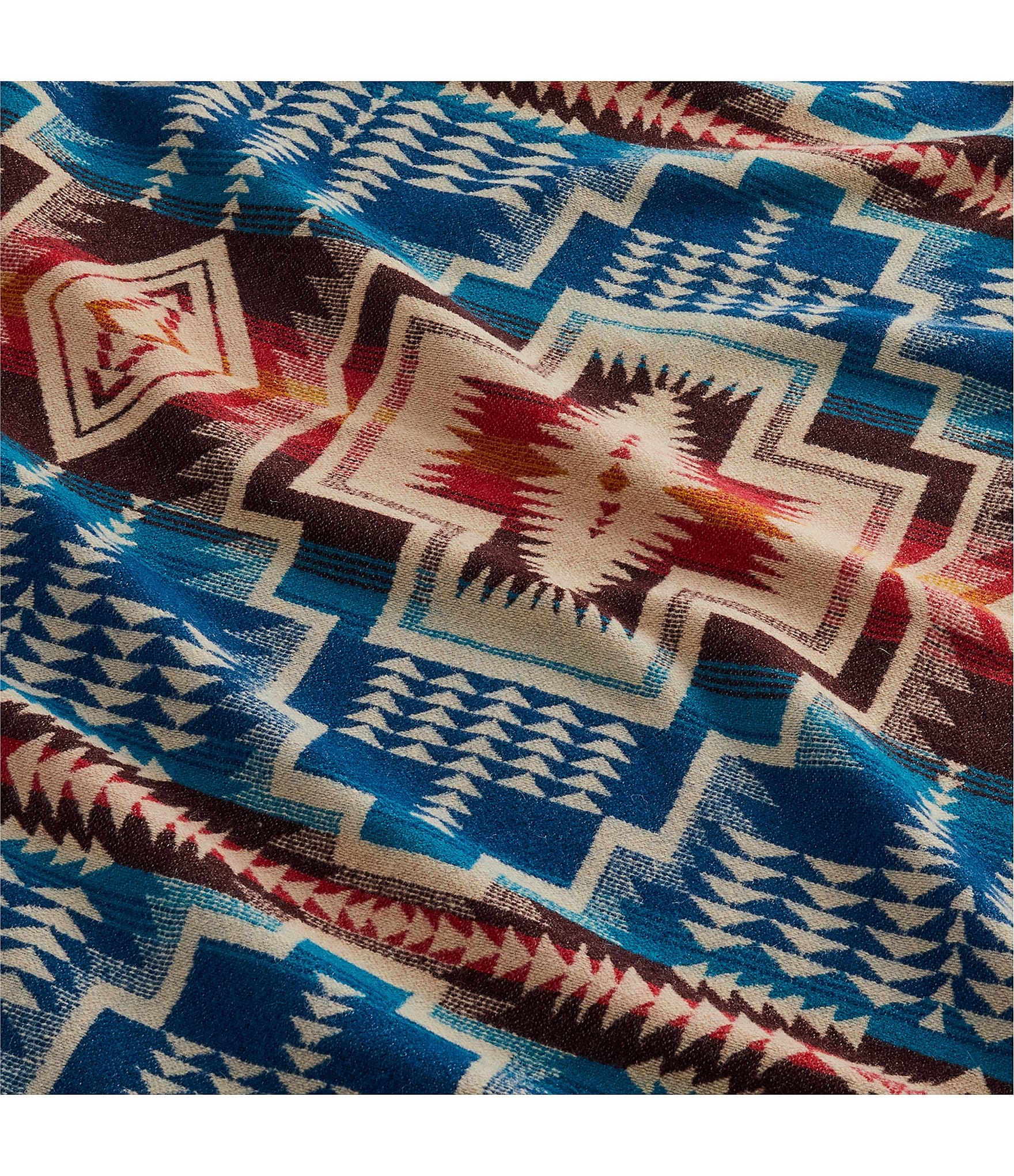 Pendleton Harding Star Fringed Jacquard Wool Throw Blanket