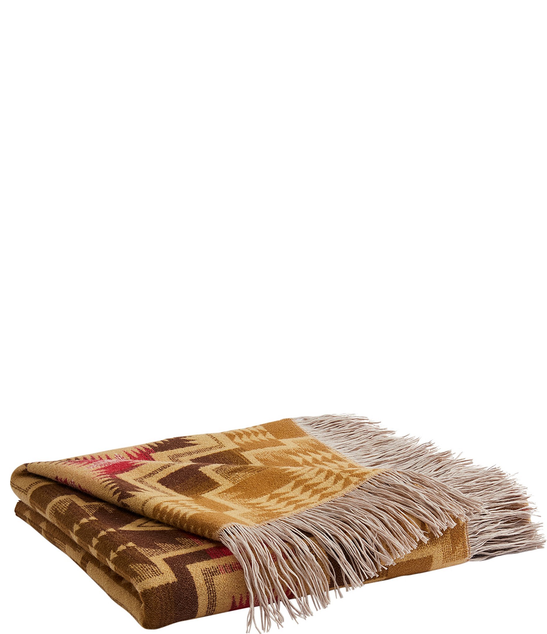 Pendleton Harding Star Fringed Jacquard Wool Throw Blanket