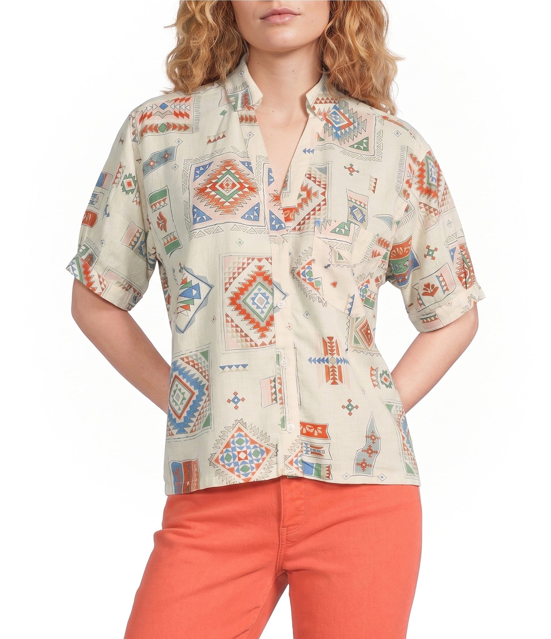 Pendleton Harlow Printed Spread Collar Short Sleeve Shirt