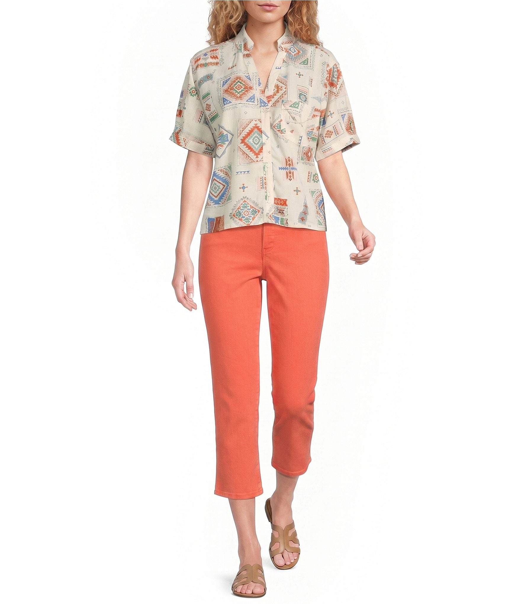 Pendleton Harlow Printed Spread Collar Short Sleeve Shirt