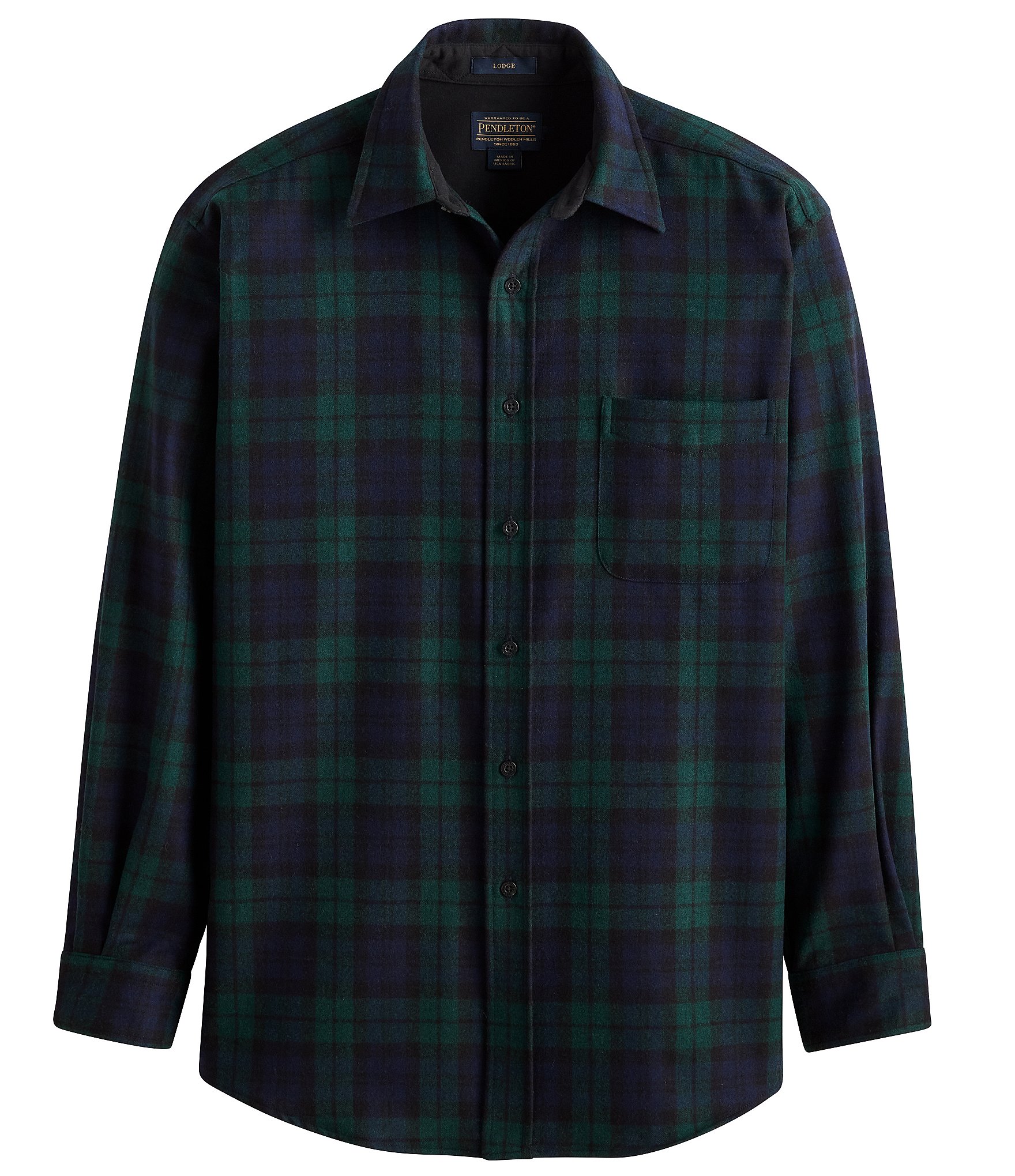 Mens Pendleton Lodge 100% Wool Shirt selling Green Plaid Mackellar Tartan S