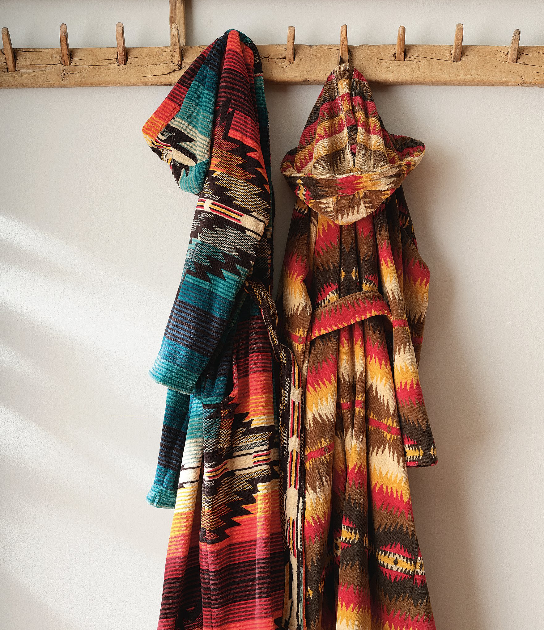 Pendleton Long Sleeve Patterned Plush Terry Robe